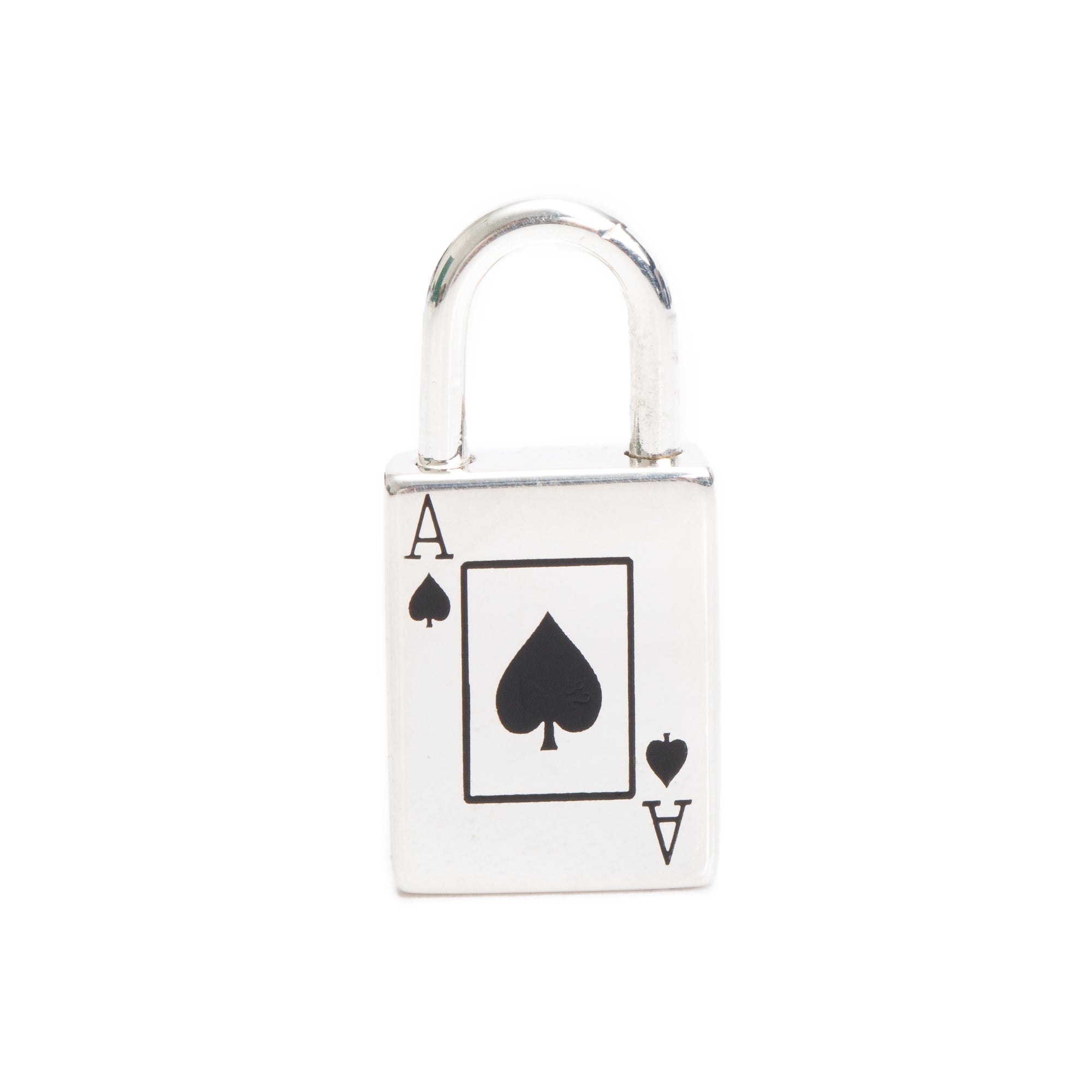 Tiffany & Co. Sterling Silver Ace of Spade Lock Charm with Black Enamel