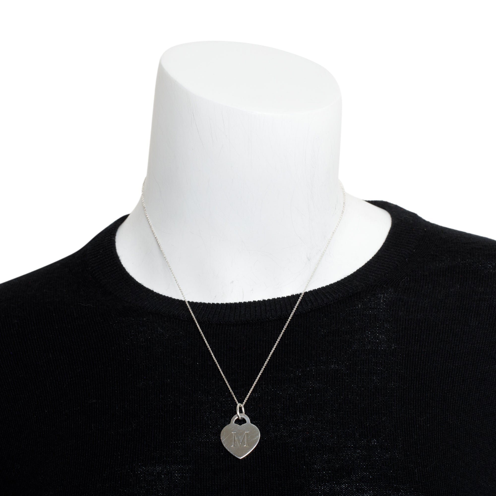 925 Sterling Silver Mini Small Initial Letter M Pendant Necklace 925 Sterling Silver Mini Small Initial Letter M Pendant Necklace