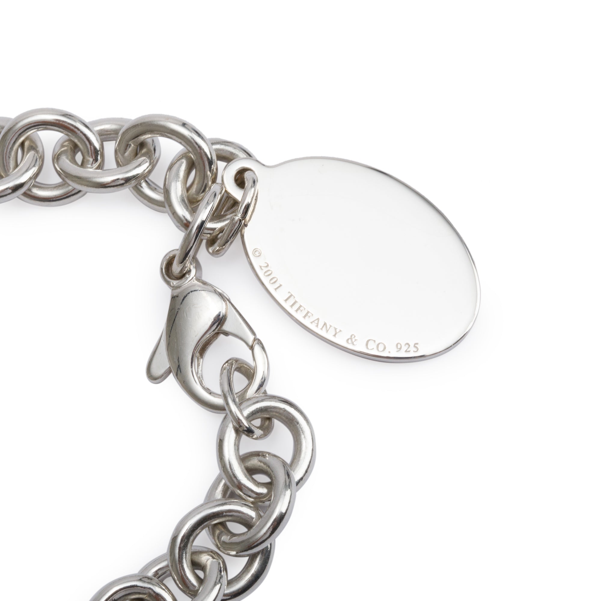 Tiffany & Co. Sterling Silver American Flag Oval Charm Bracelet