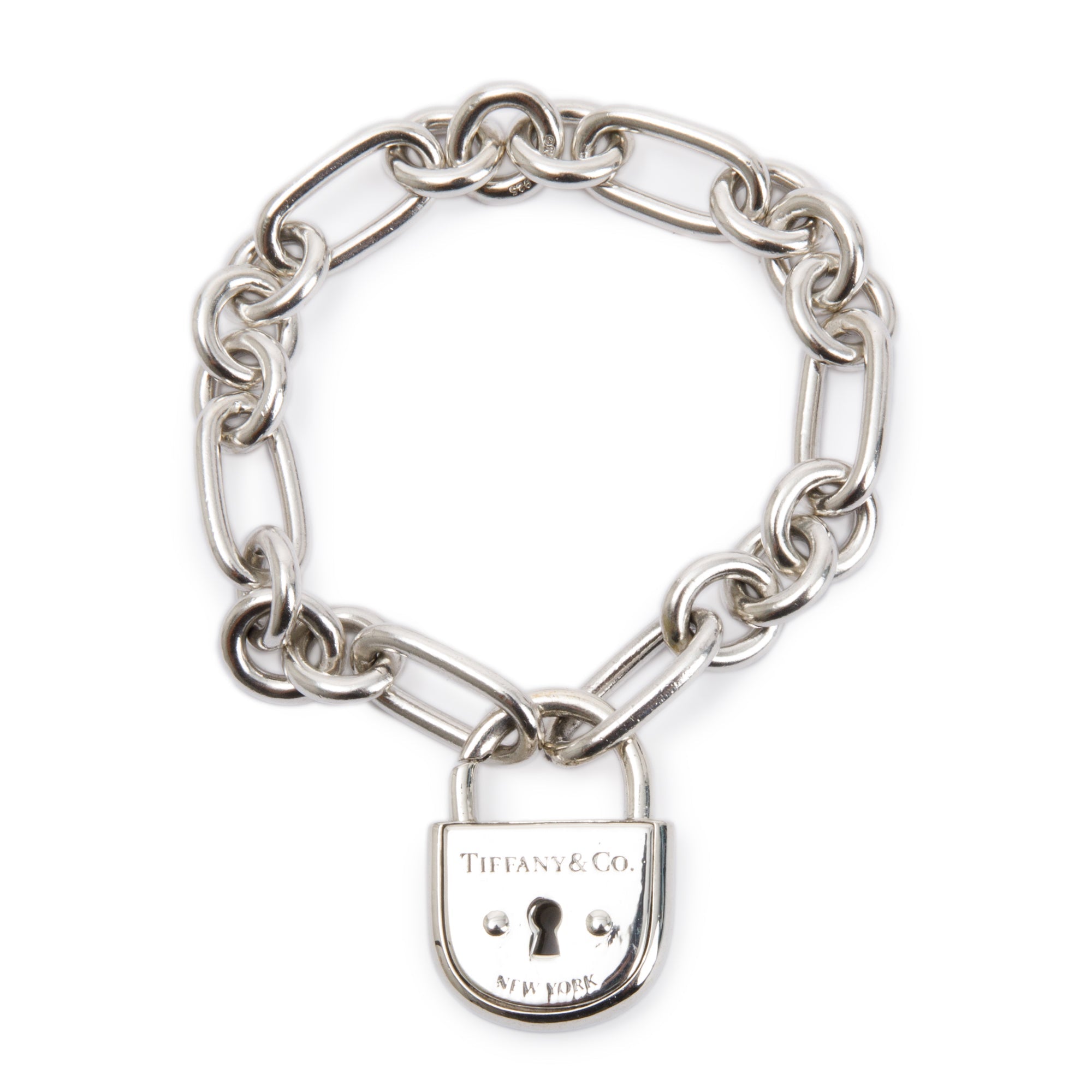 Tiffany & Co. Sterling Silver Arc Lock Charm Bracelet
