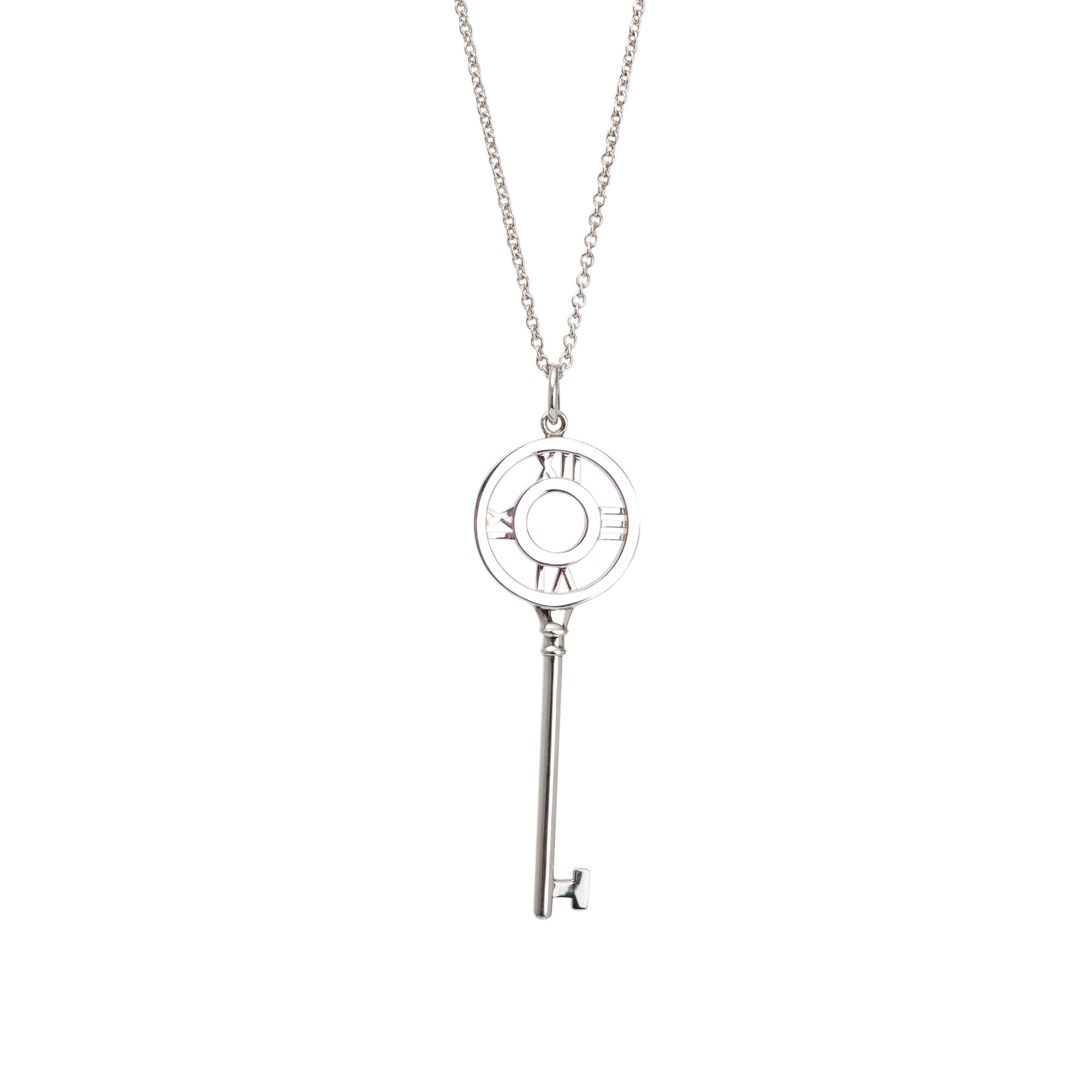 Tiffany & Co. Sterling Silver Atlas Key Pendant Necklace