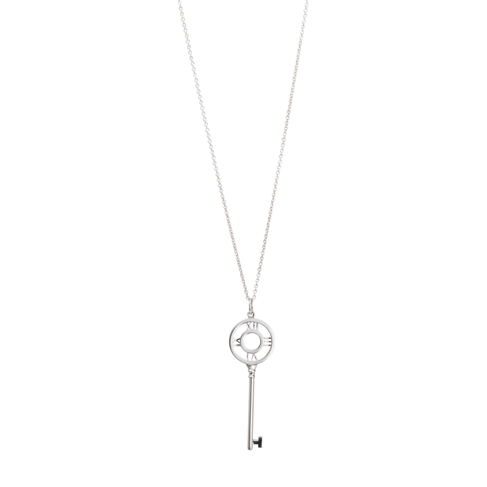 Tiffany & Co. Sterling Silver Atlas Key Pendant Necklace