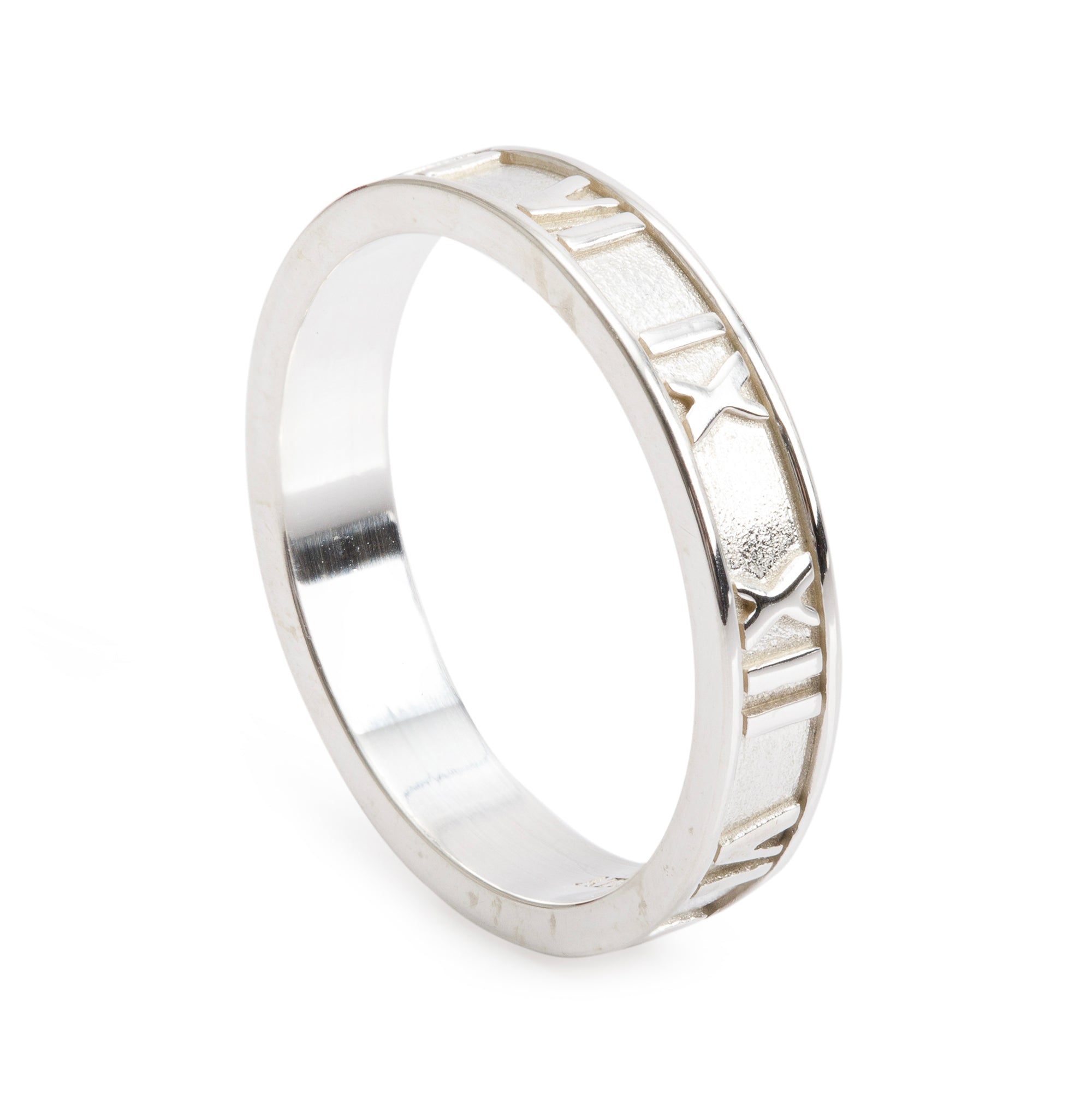 Tiffany & Co. Sterling Silver Atlas Narrow Band, Ring Size 8.25