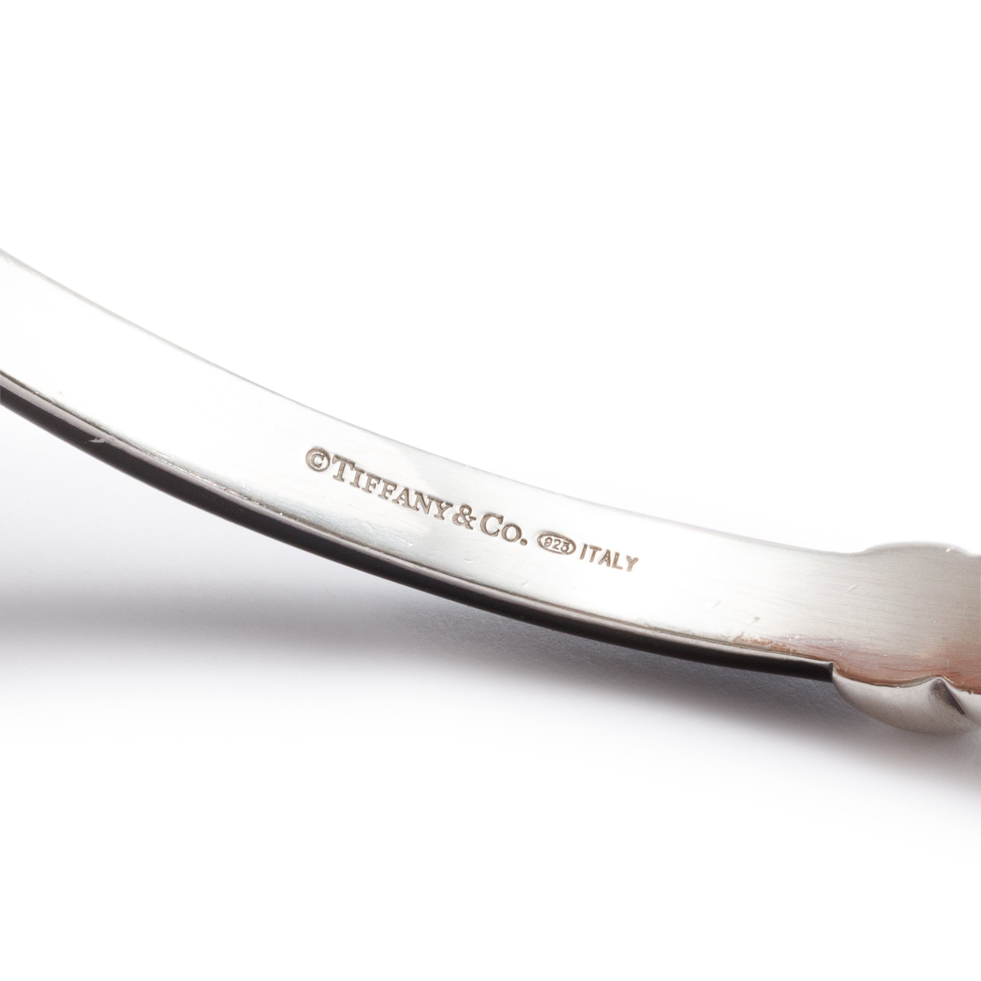 Tiffany & Co. Sterling Silver Black Enamel X Bangle Bracelet