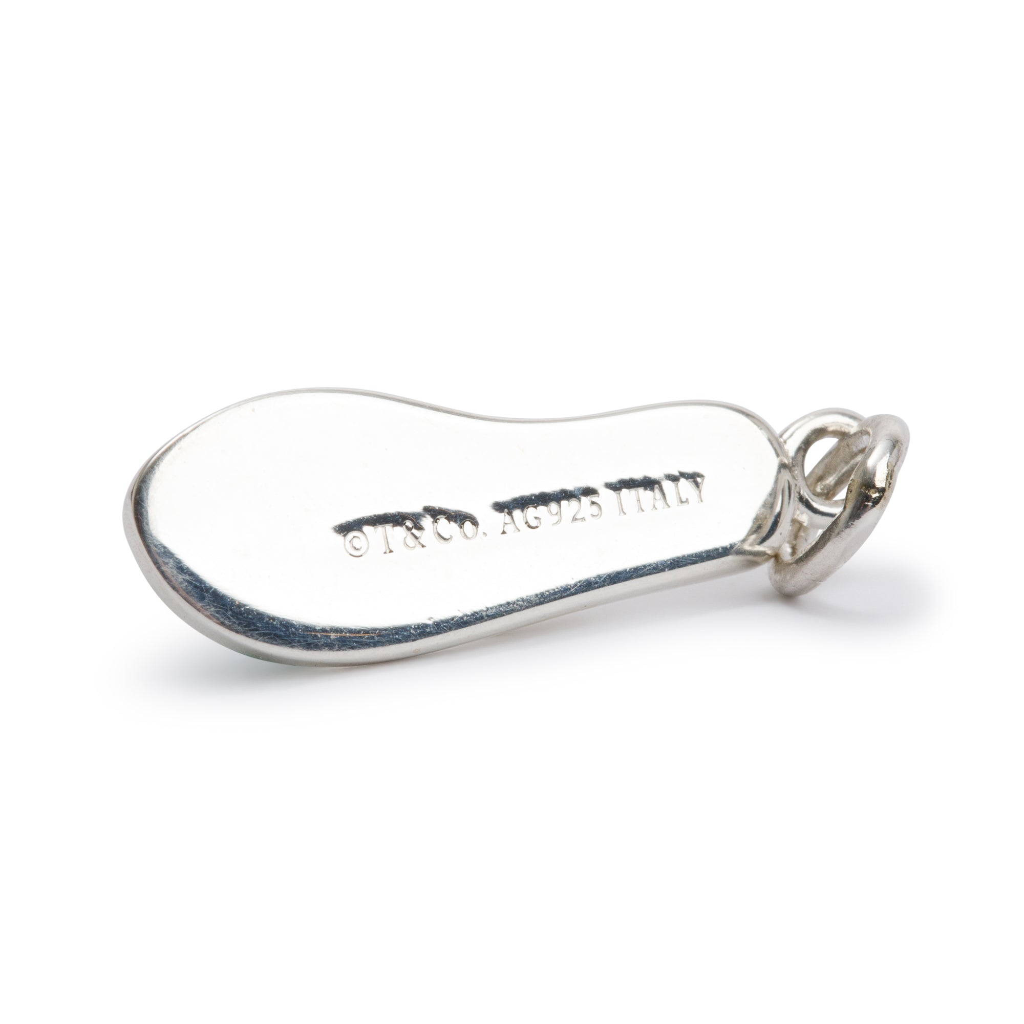 Tiffany & Co. Sterling Silver Blue Enamel Flip Flop Charm