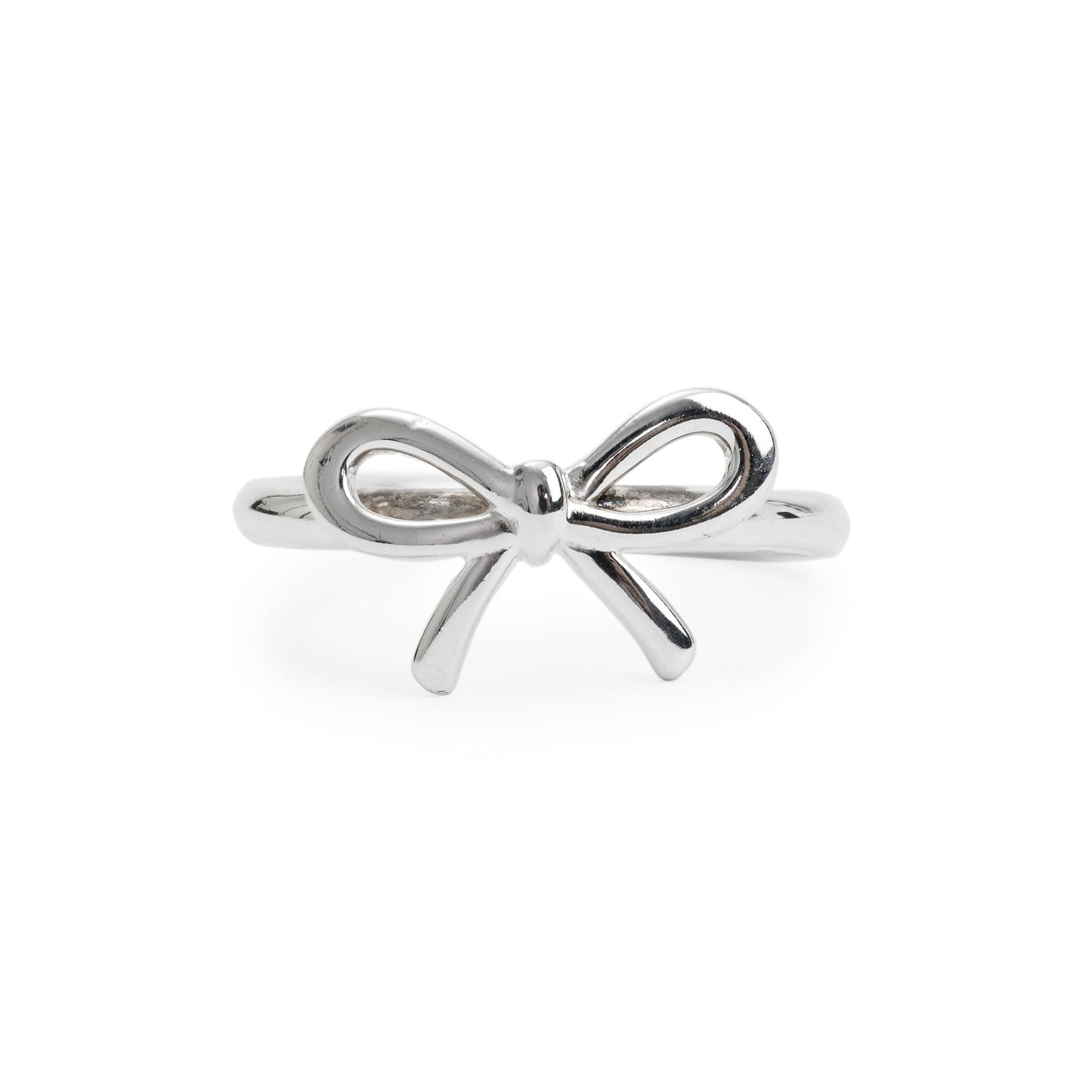 Tiffany & Co. Sterling Silver Bow Ring, Size 6.75