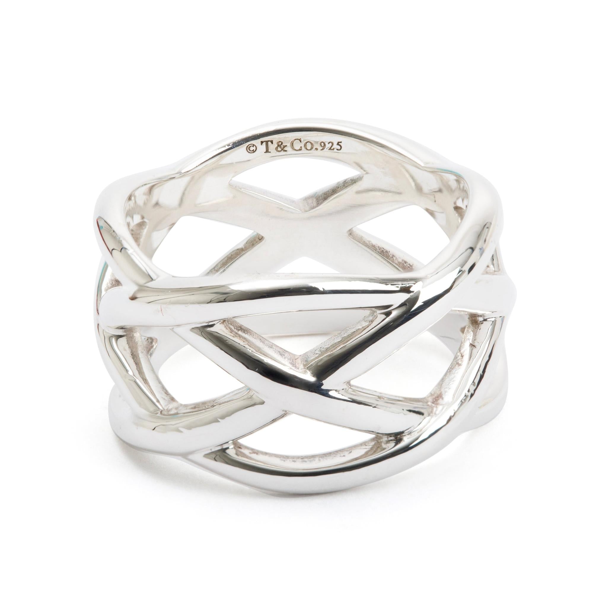 Tiffany & Co. Sterling Silver Celtic Knot Band, Ring Size 7