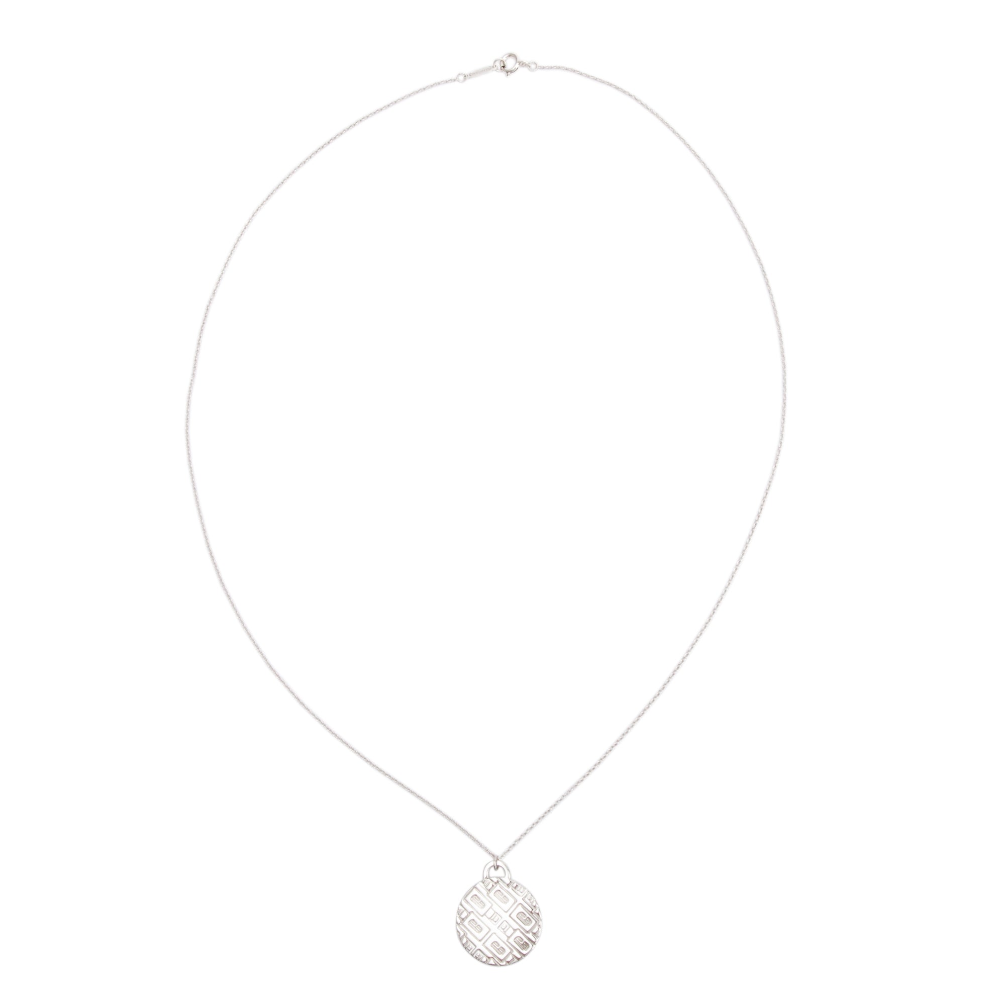 Tiffany Sterling Silver Clinique Round Pendant Necklace