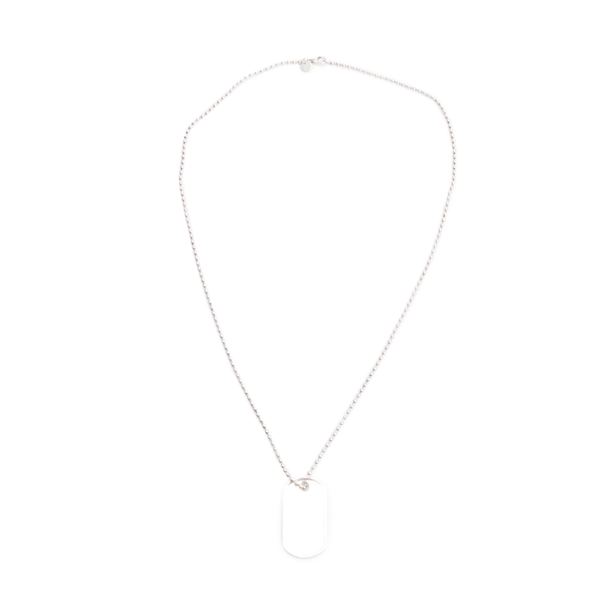 Tiffany & Co. Sterling Silver Coin Edge Dog Tag Pendant Necklace