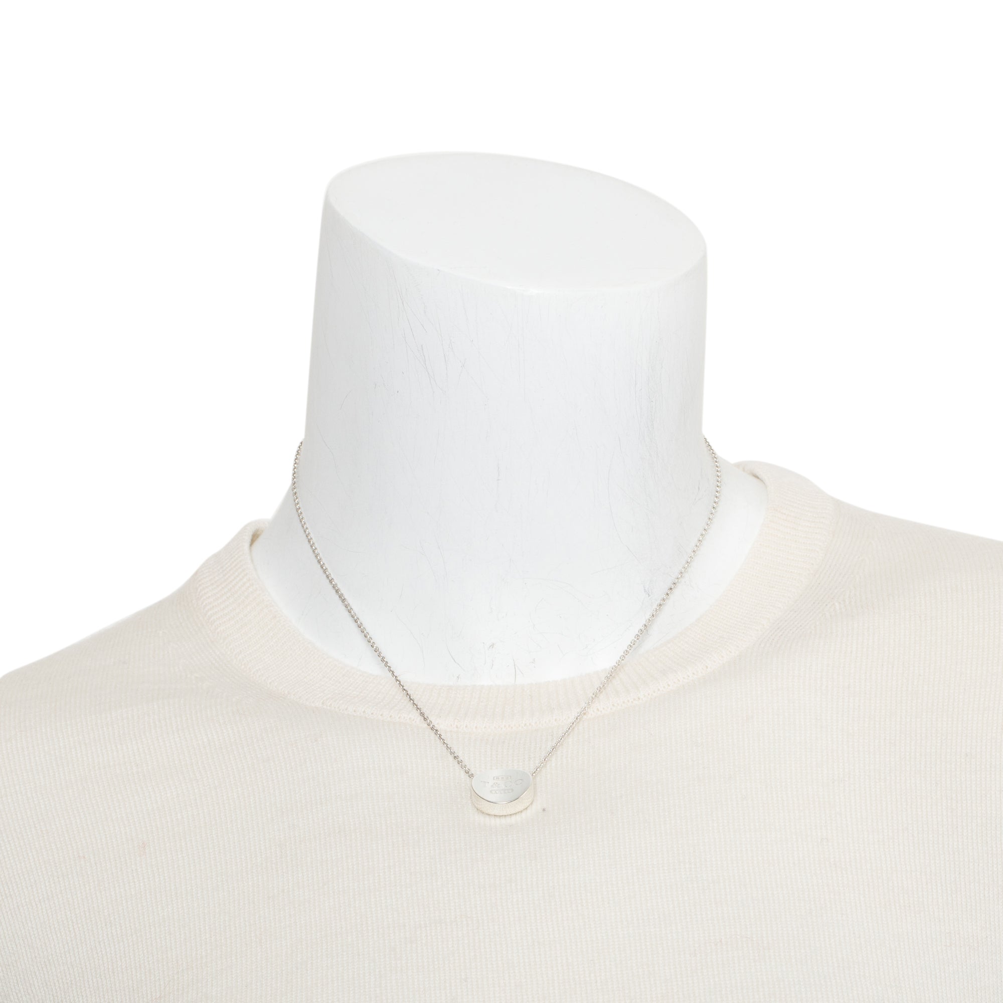Tiffany & Co. Sterling Silver Concave Circle Pendant Necklace