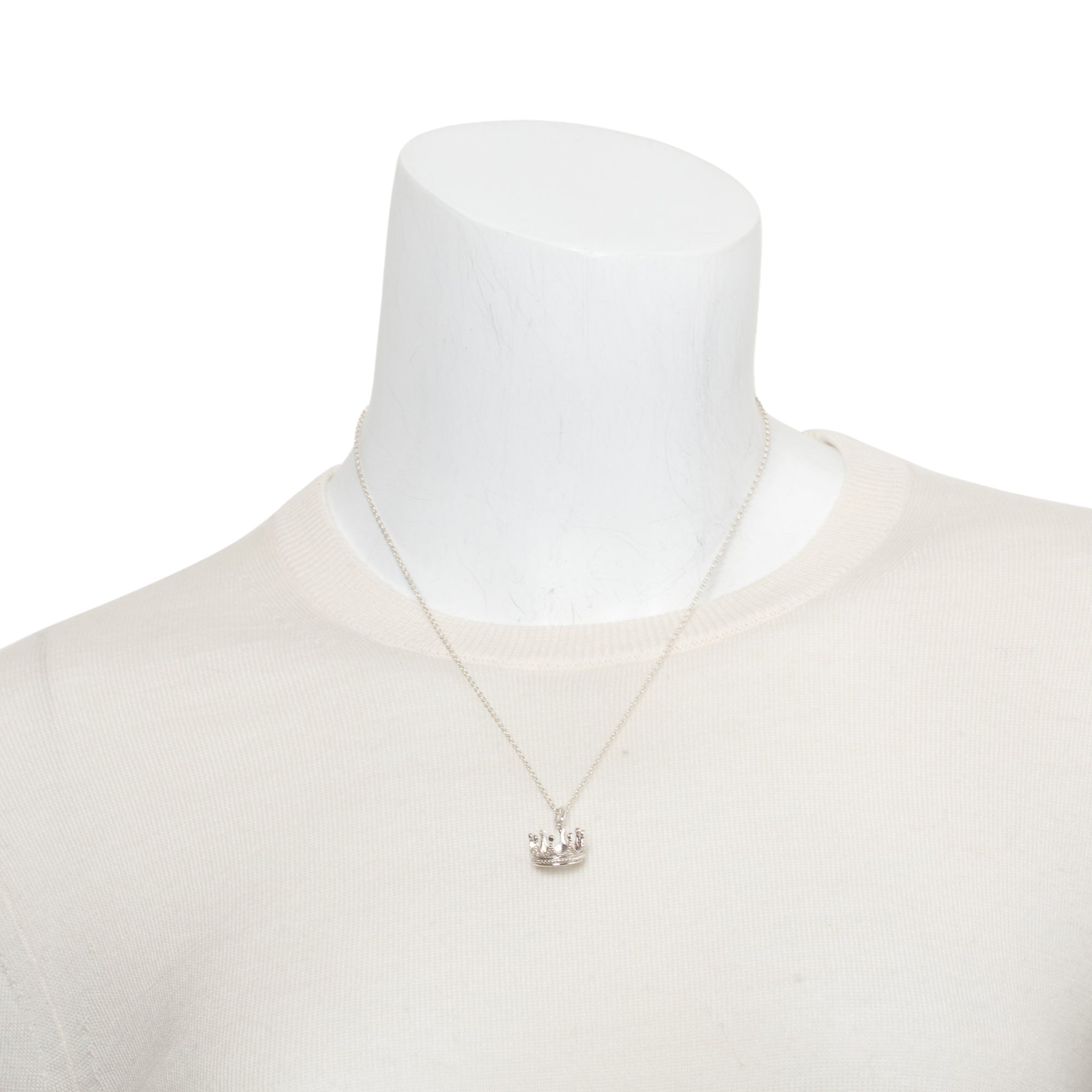 Tiffany & Co. Sterling Silver Crown Charm Pendant Necklace