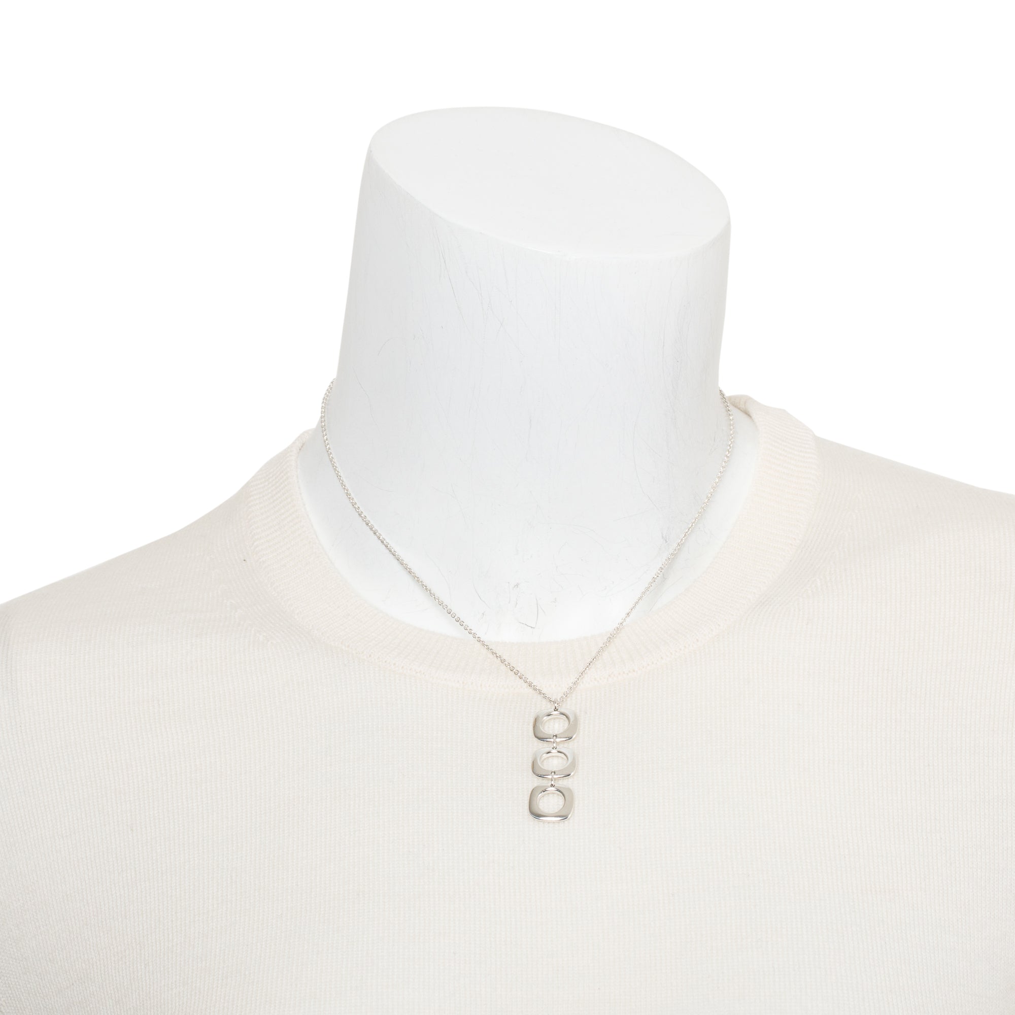 Tiffany & Co. Sterling Silver Cushion Drop Pendant Necklace