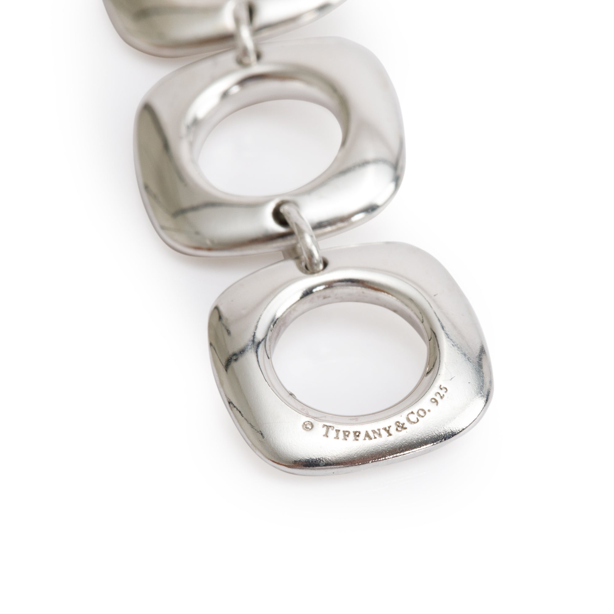Tiffany & Co. Sterling Silver Cushion Drop Pendant Necklace