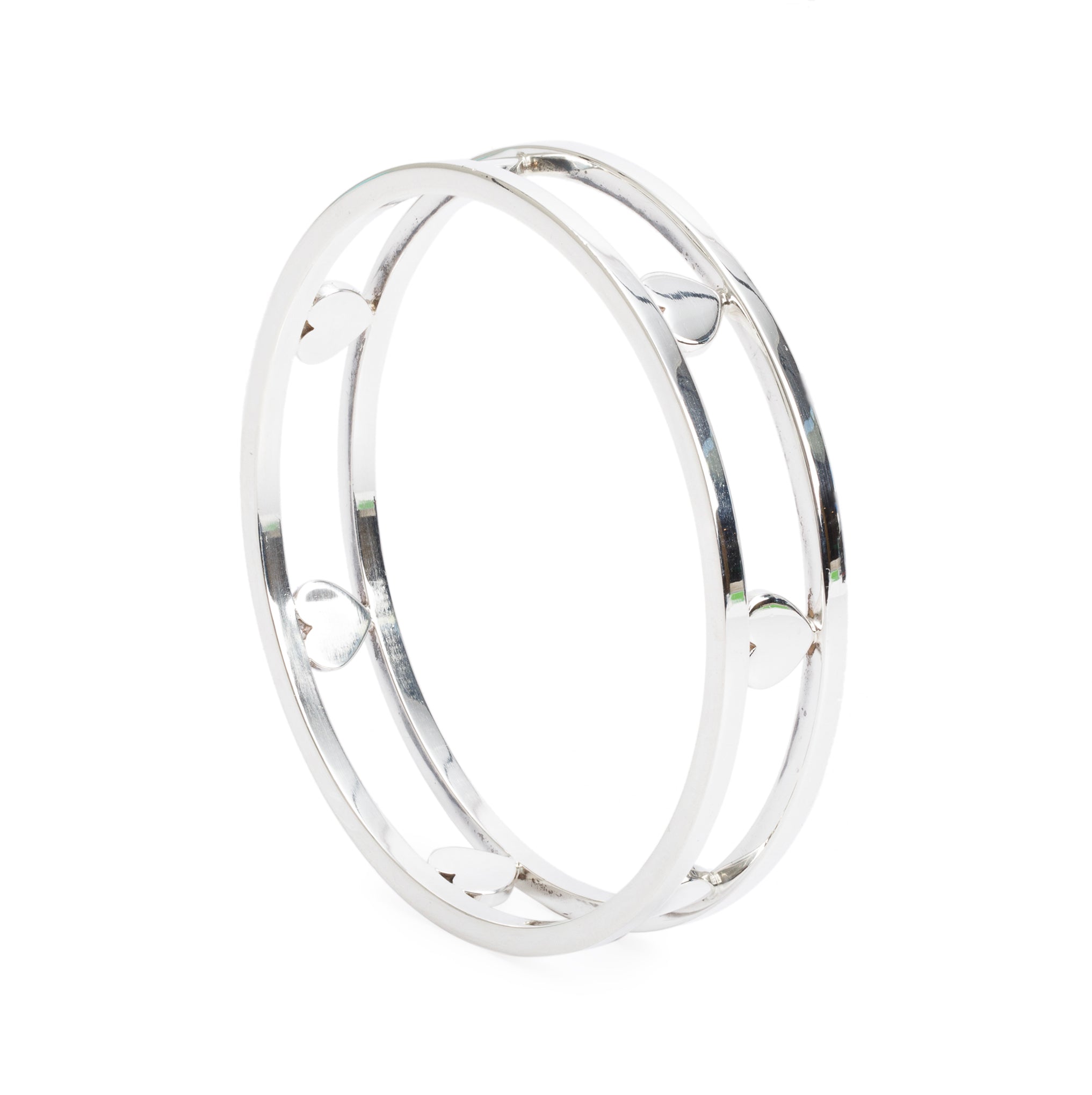 Tiffany & Co. Sterling Silver Cut-Out Heart Bangle Bracelet