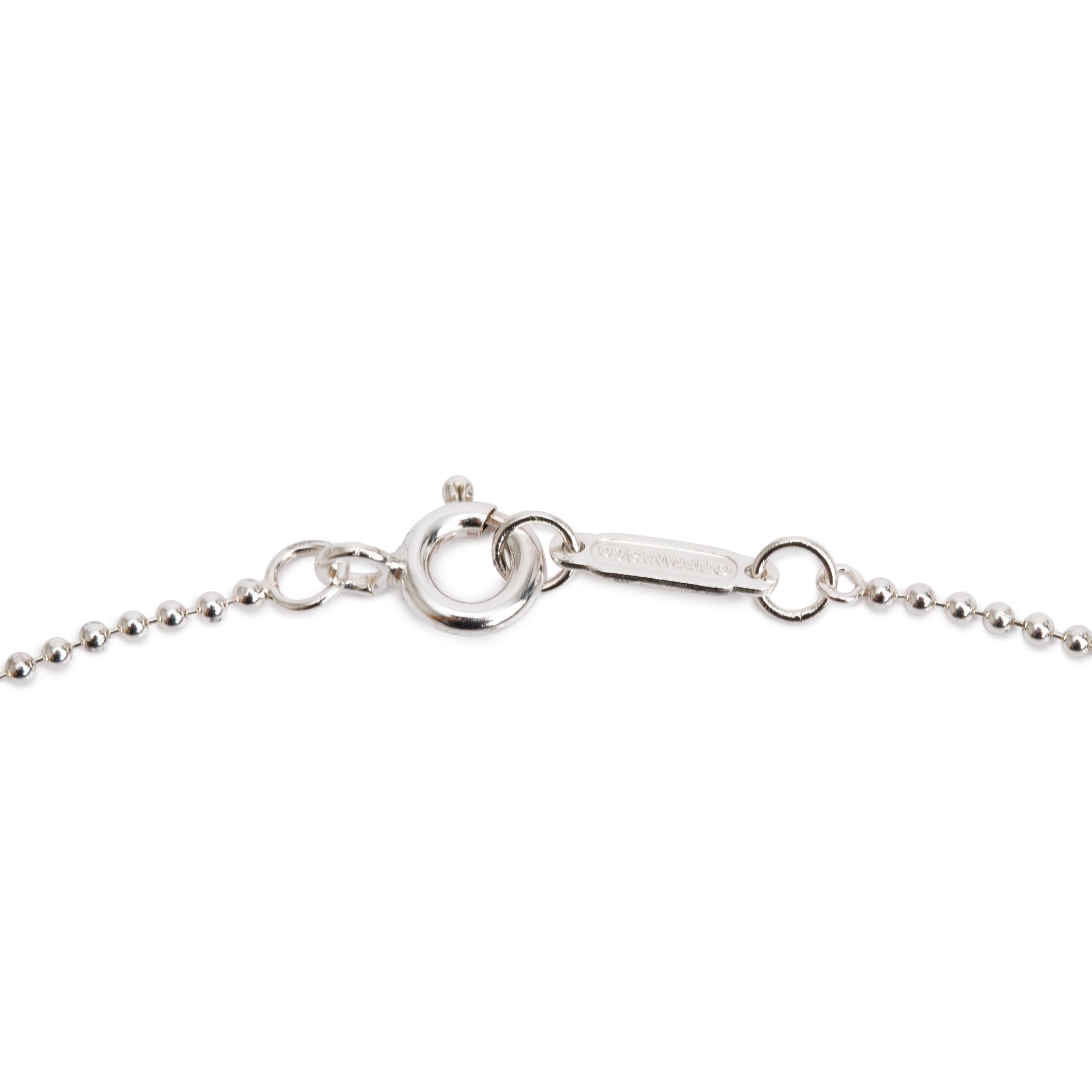 Tiffany & Co. Sterling Silver Diamond Small Daisy Key Pendant Necklace
