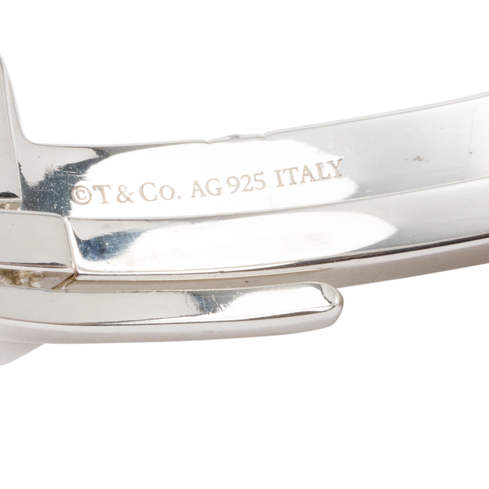 Tiffany & Co. Sterling Silver Diamond T Square Wrap Bracelet