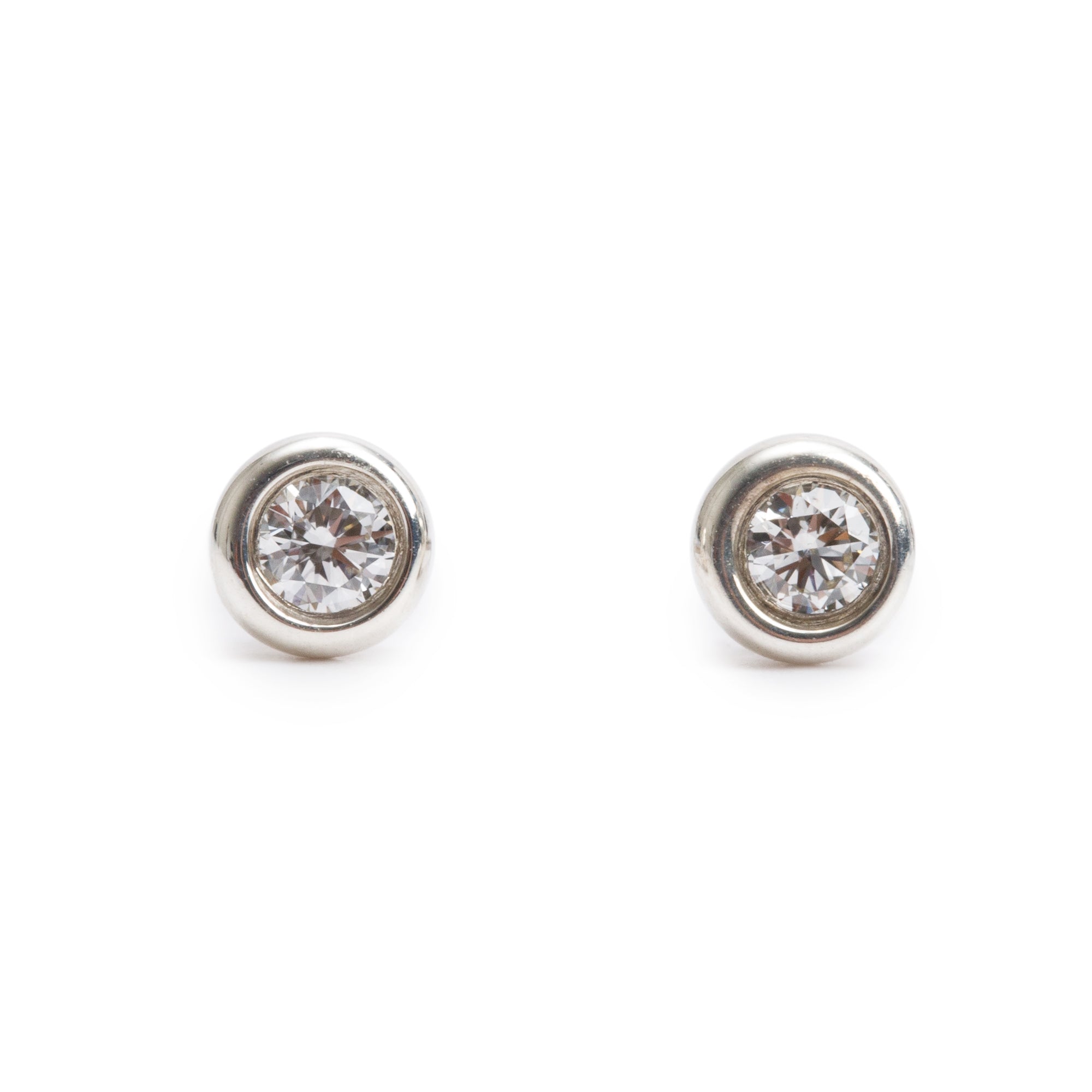 Tiffany & Co. Sterling Silver Elsa Peretti 0.14 tcw Diamonds by the Yard Earrings