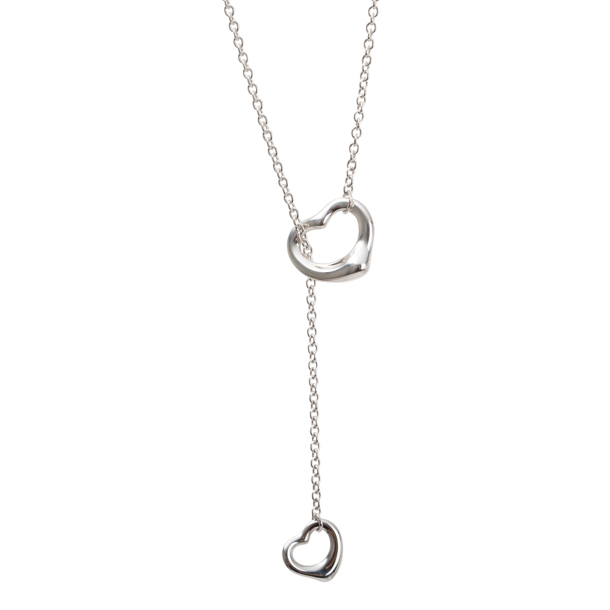Tiffany & Co. Sterling Silver Elsa Peretti Open Heart Lariat