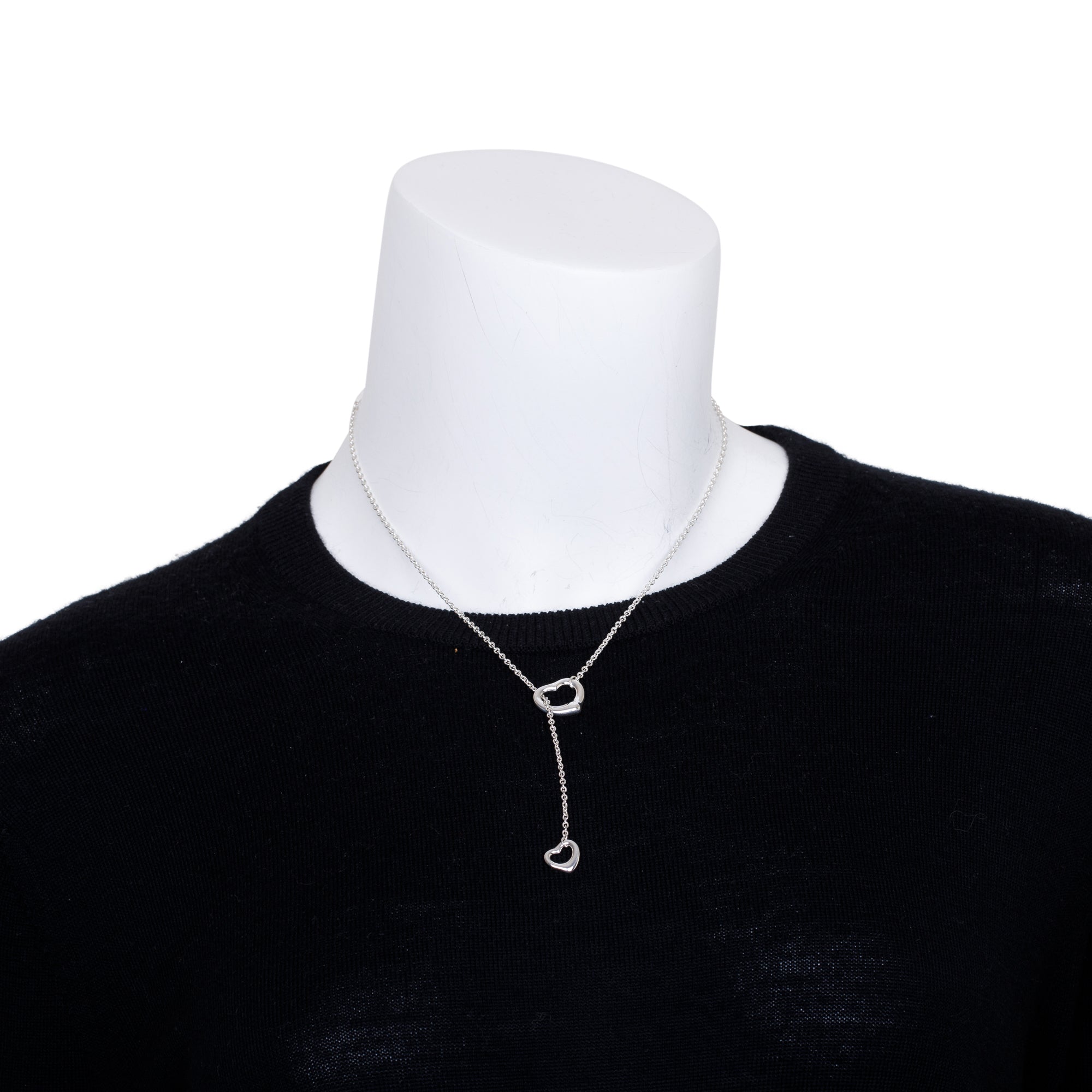 Tiffany & Co. Sterling Silver Elsa Peretti Open Heart Lariat