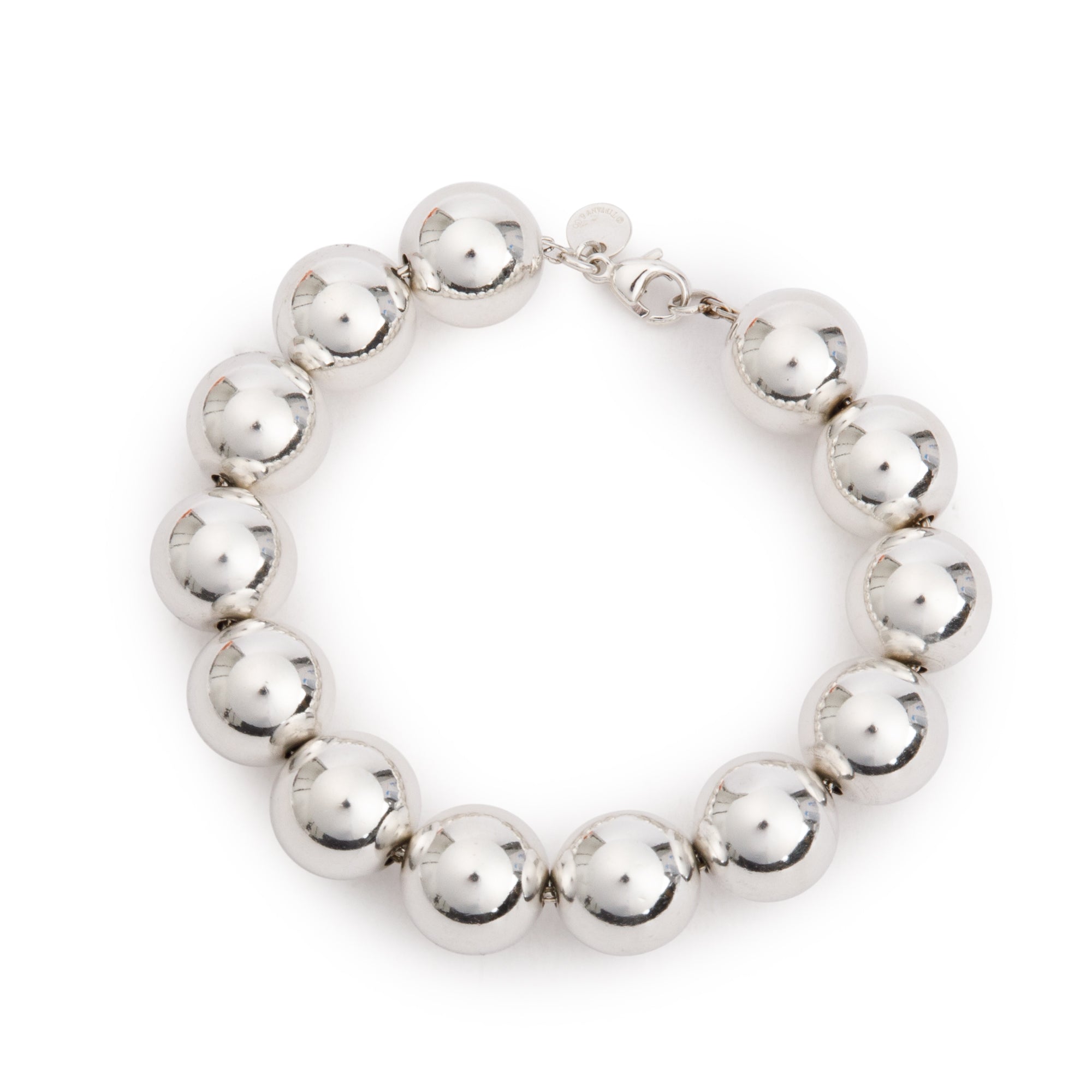 Tiffany & Co. Sterling Silver Extra Large 14 MM HardWear Ball Bracelet
