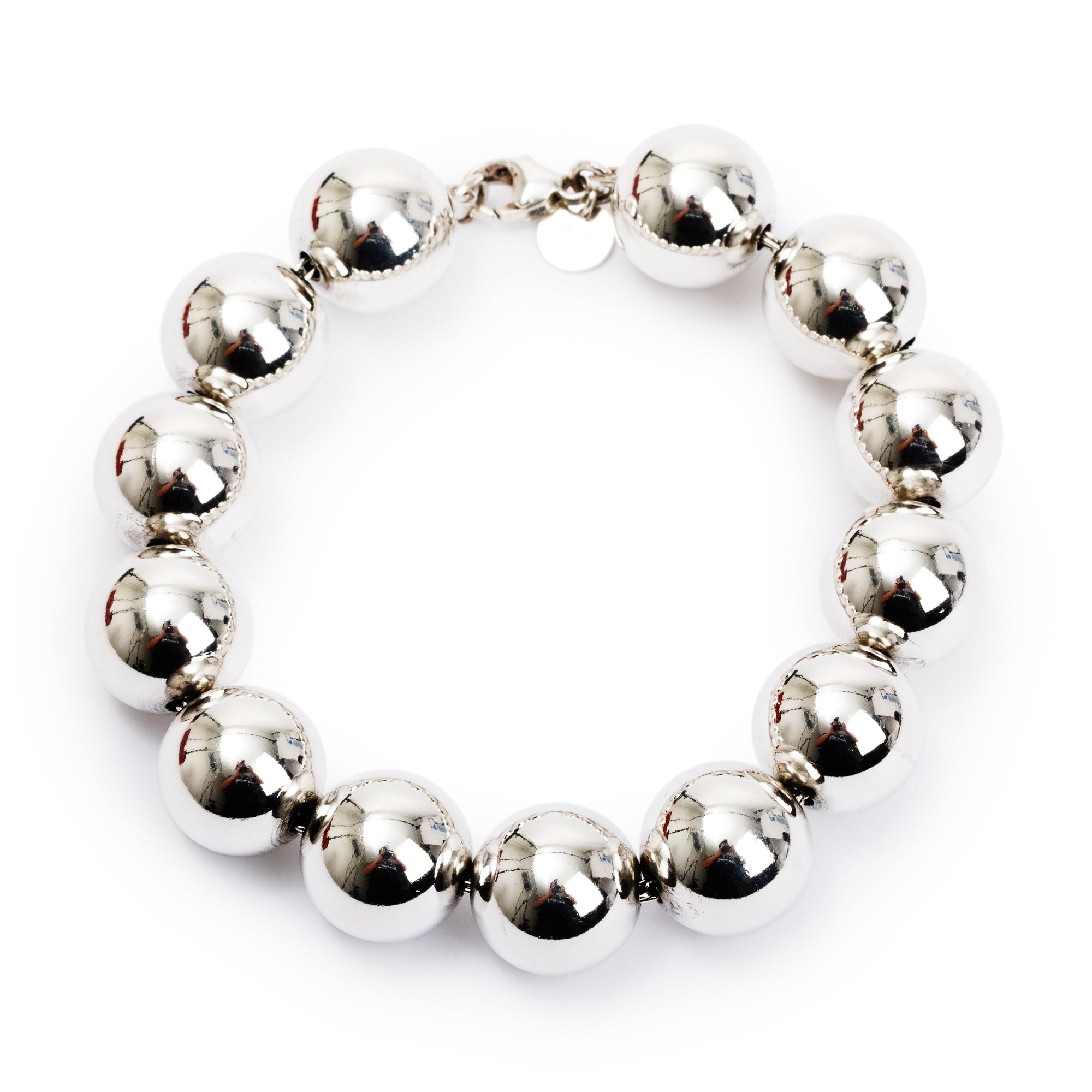 Tiffany & Co. Sterling Silver Extra Large 14 MM HardWear Ball Bracelet