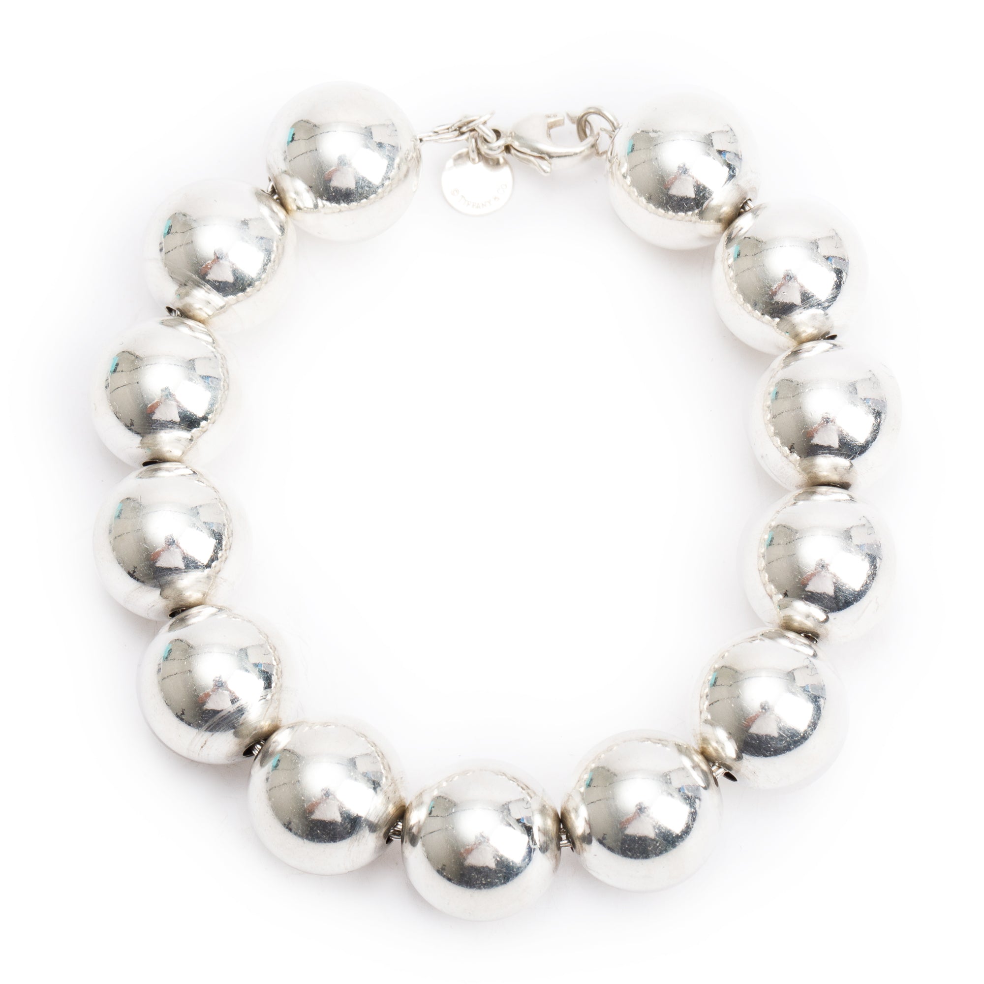 Tiffany & Co. Sterling Silver Extra Large 14 MM HardWear Ball Bracelet