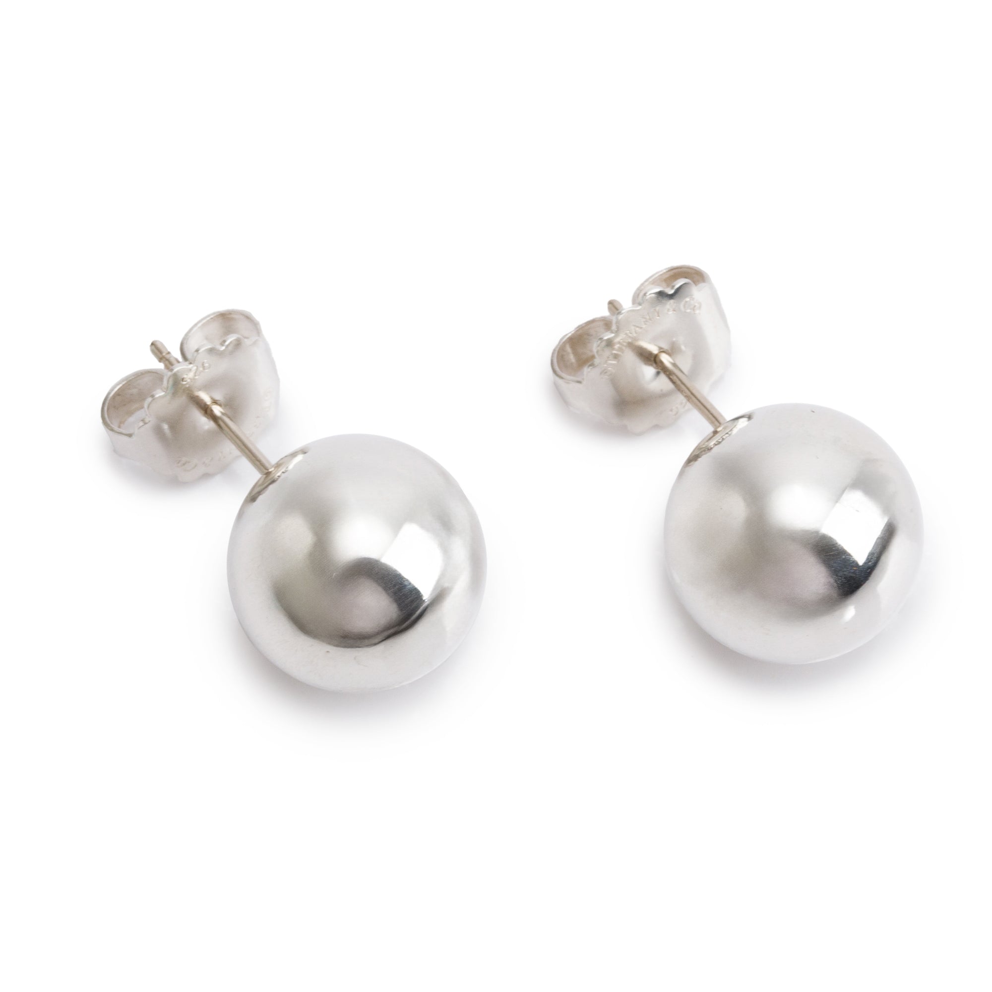 Tiffany & Co. Sterling Silver Extra Large 14 mm HardWear Ball Earrings w/ Box
