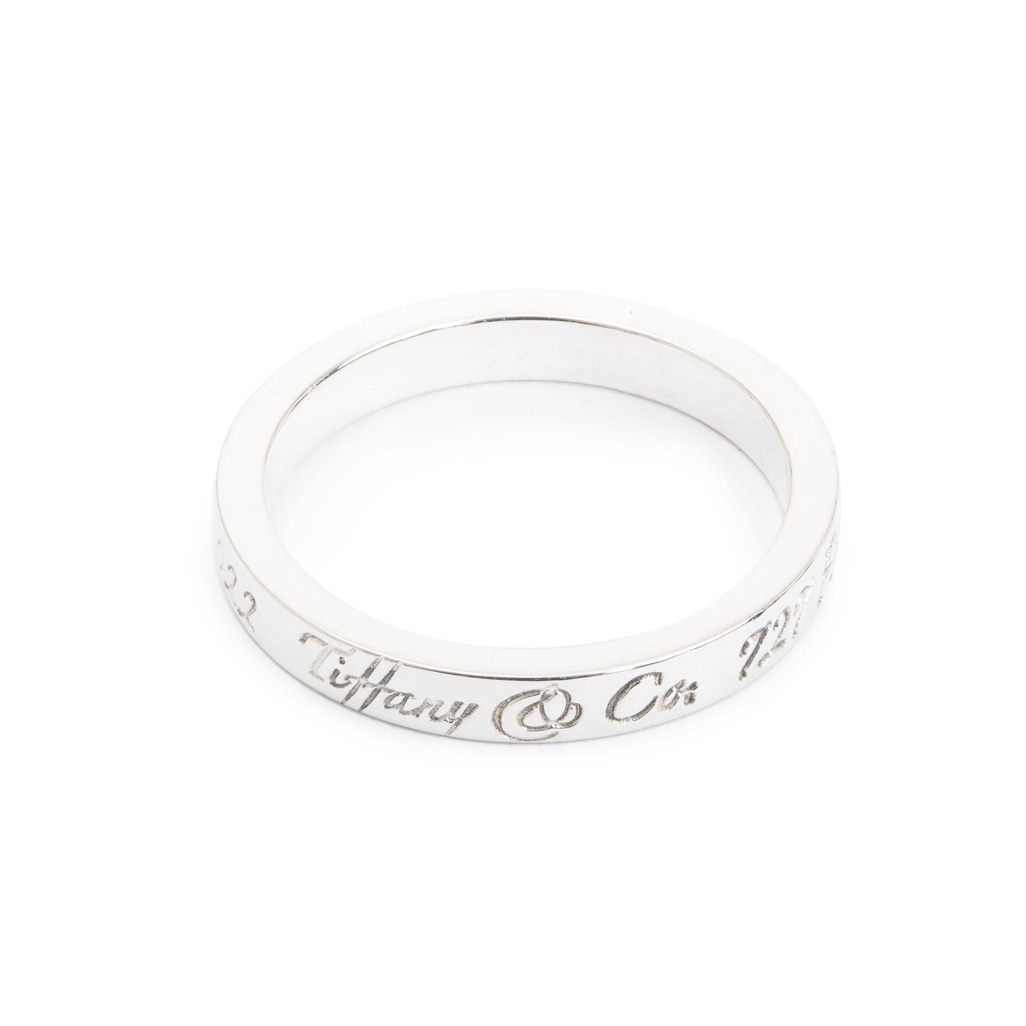 Tiffany & Co. Sterling Silver Fifth Ave Narrow Notes Band Ring, Size 6.5