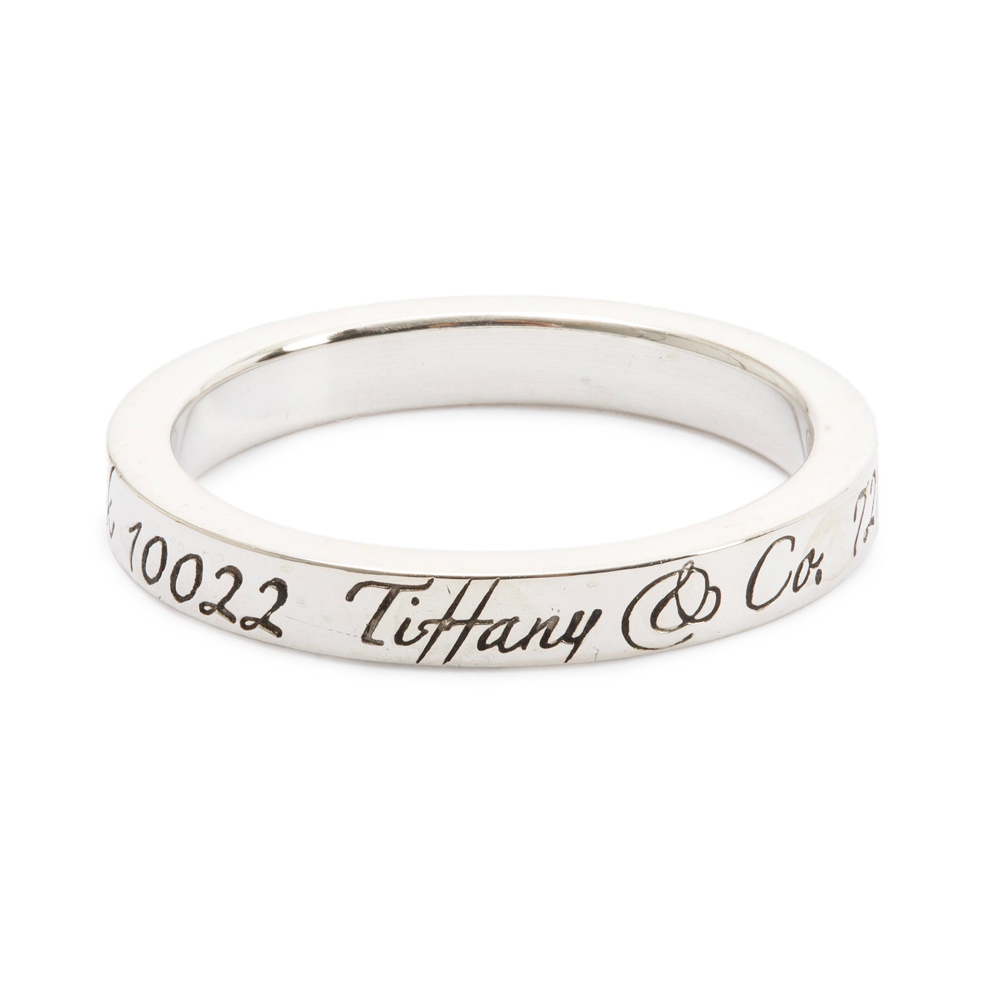 Tiffany & Co. Sterling Silver Fifth Ave Narrow Notes Band Ring