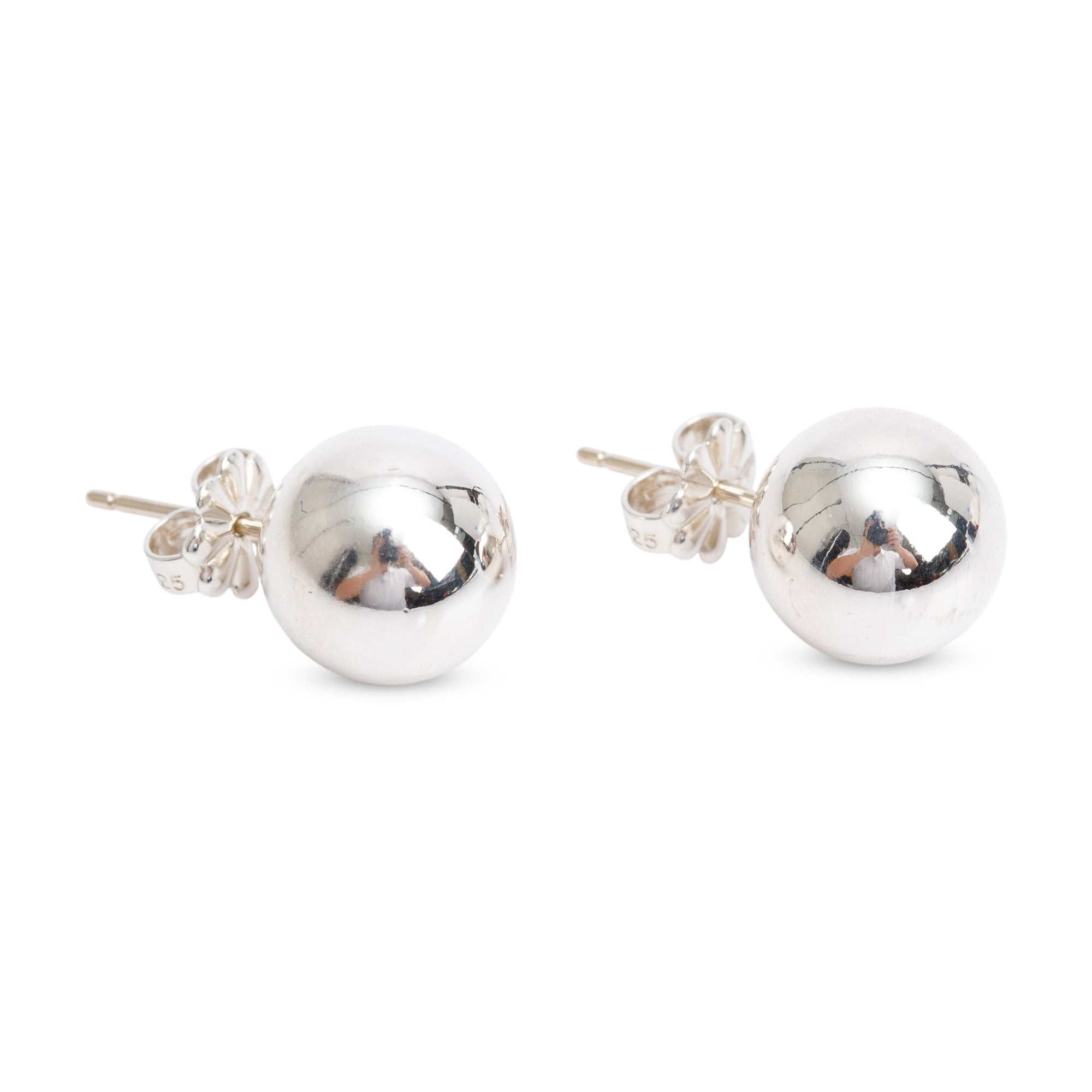 Tiffany & Co. Sterling Silver HardWear 10 MM Ball Earrings