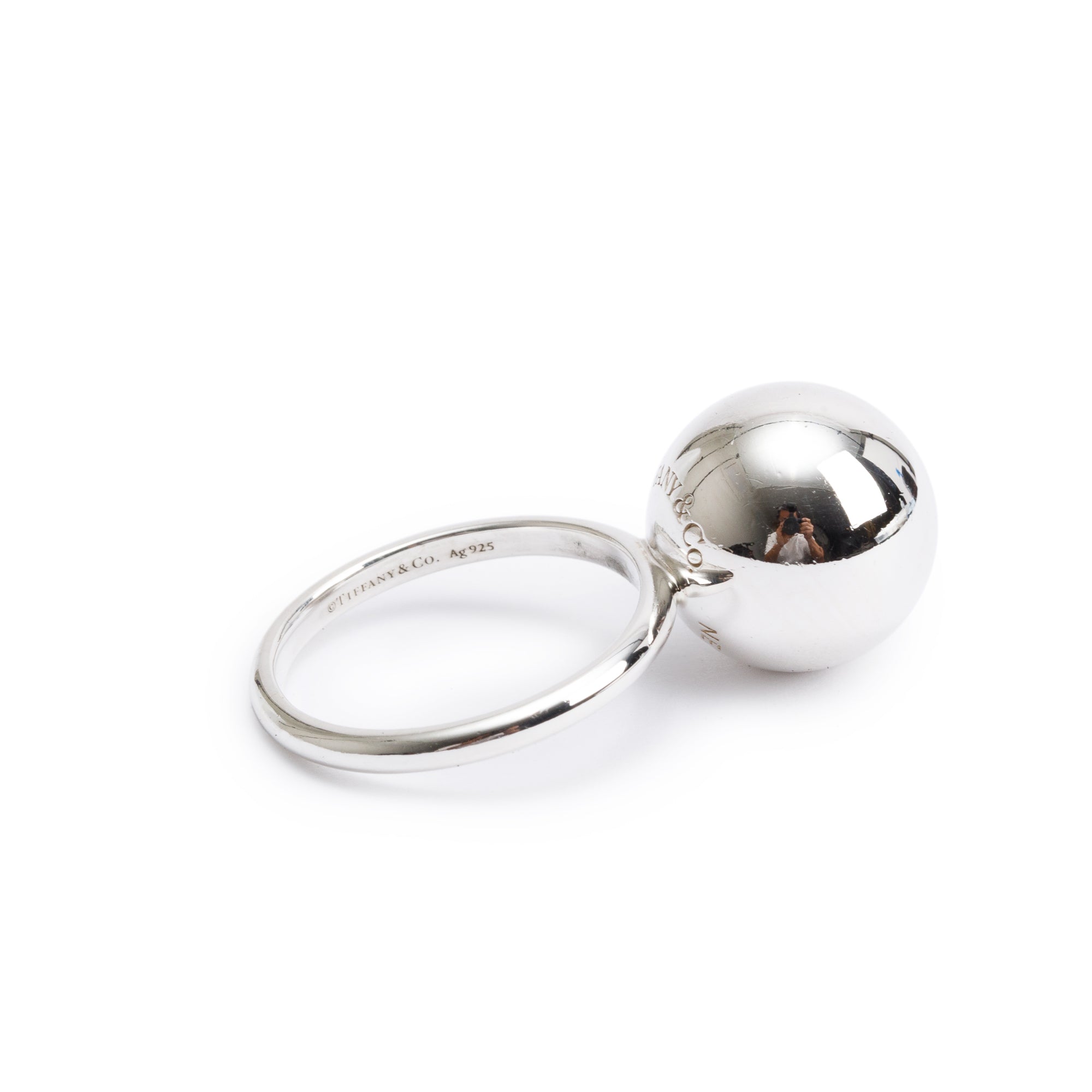 Tiffany & Co. Sterling Silver HardWear 15.7 MM Ball Ring, Size 10