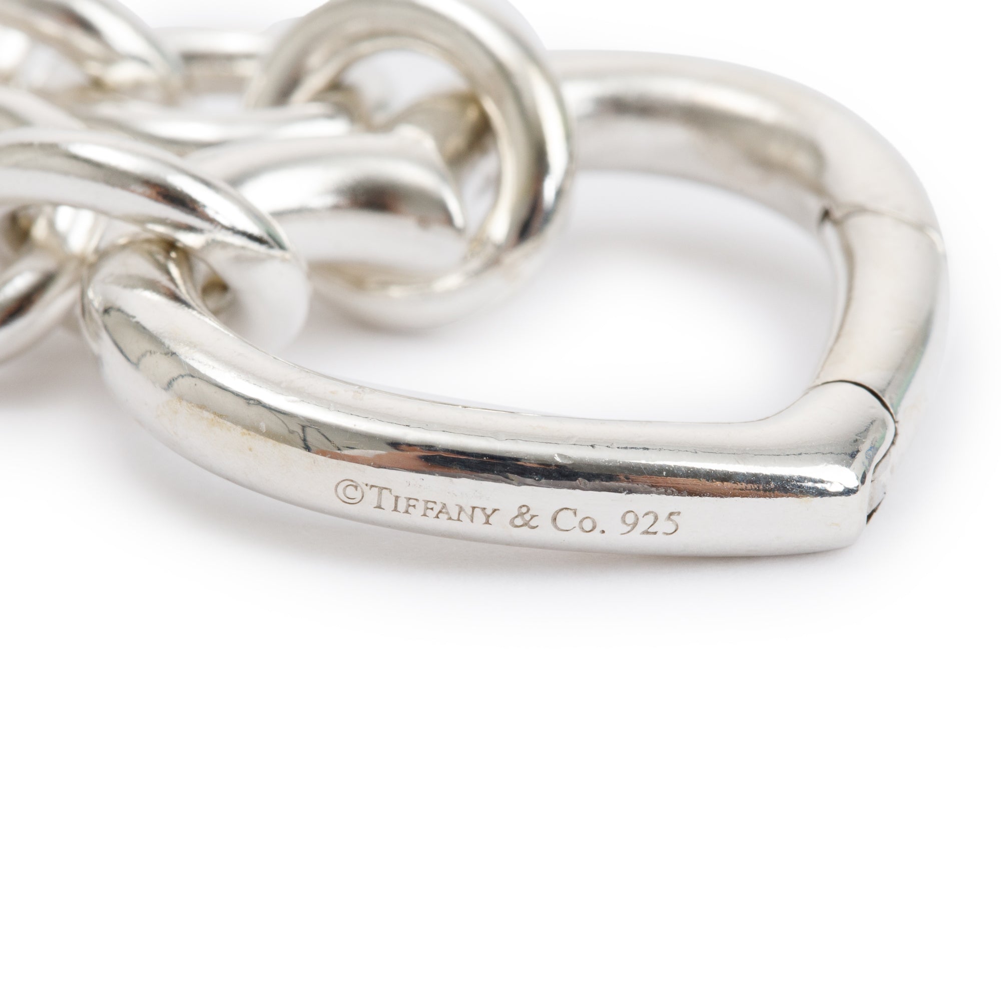 Tiffany & Co. Sterling Silver Heart Clasp Link Necklace