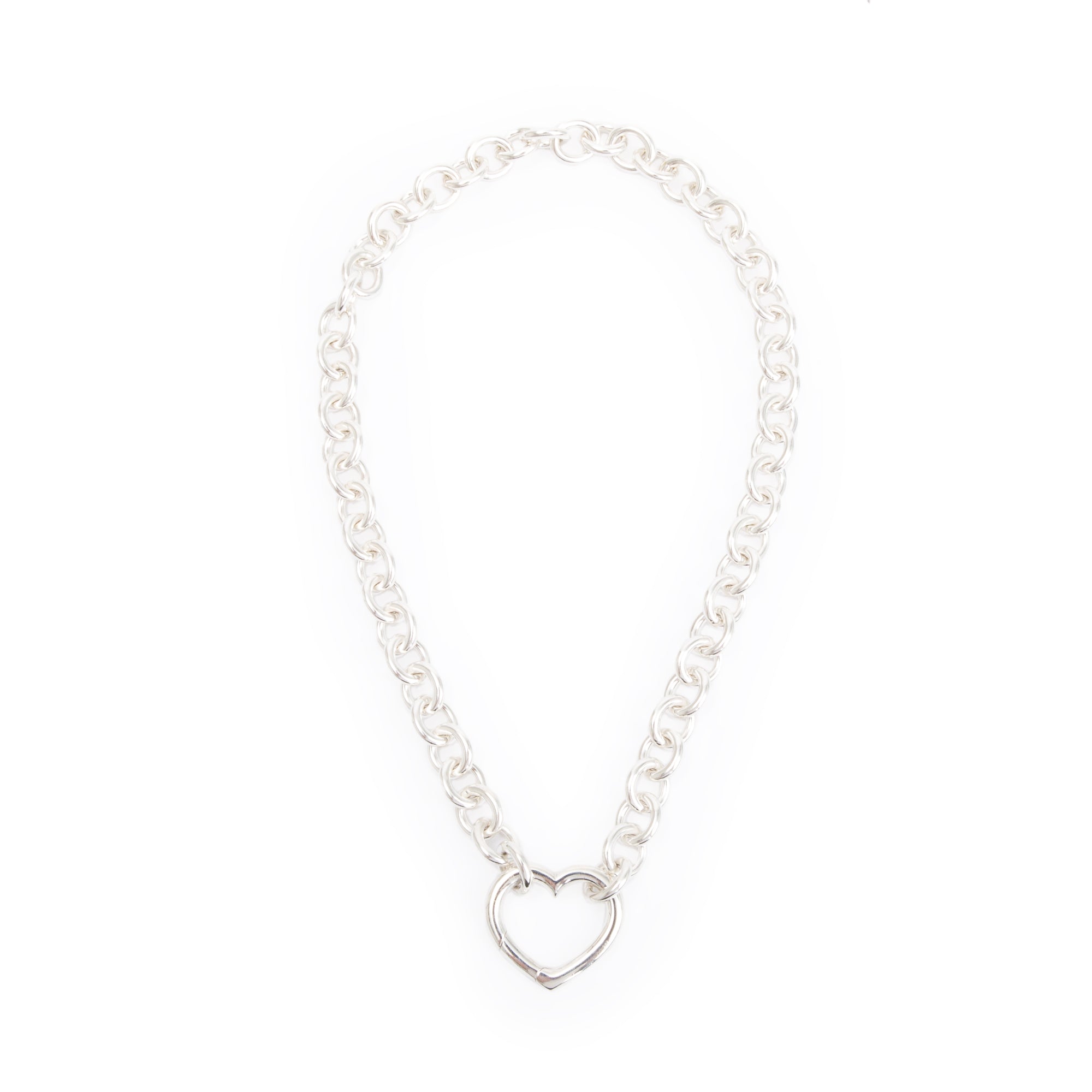 Tiffany & Co. Sterling Silver Heart Clasp Link Necklace