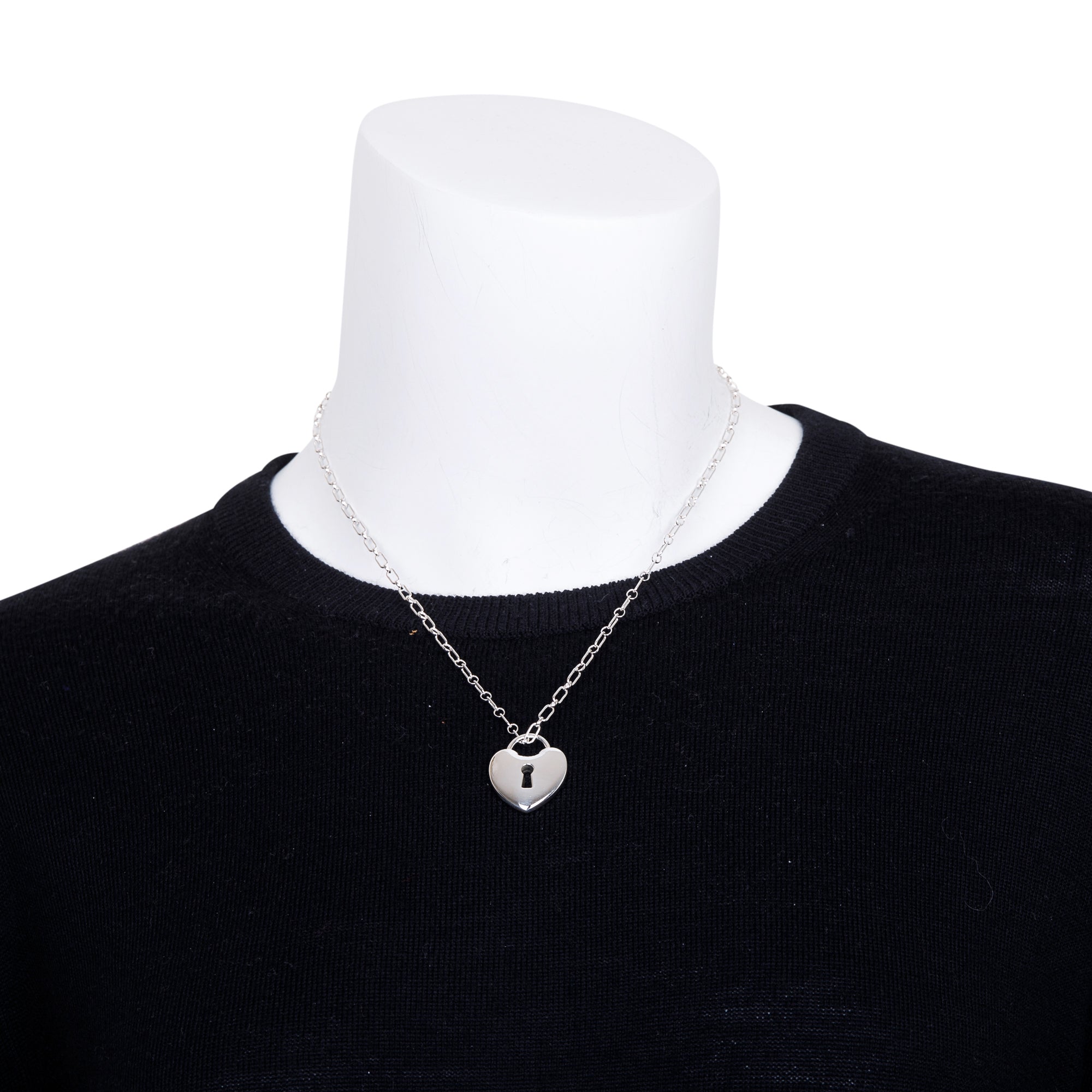 Tiffany & Co. Sterling Silver Heart Lock Pendant Necklace
