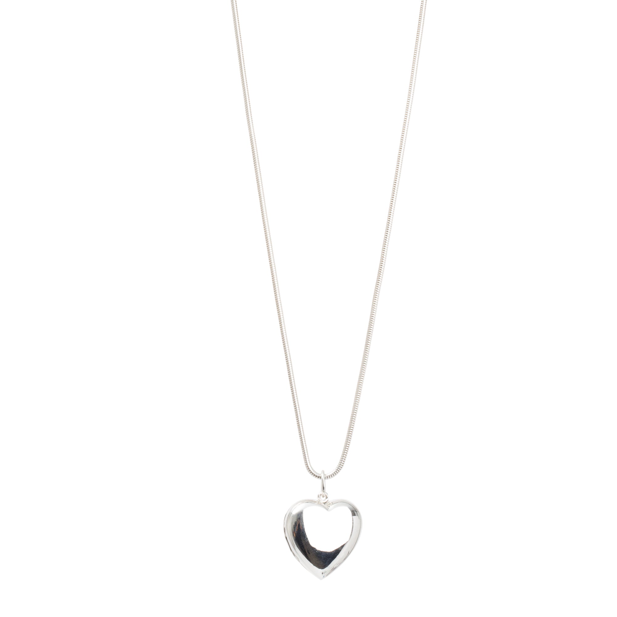 Tiffany & Co. Sterling Silver Heart Locket Pendant Necklace