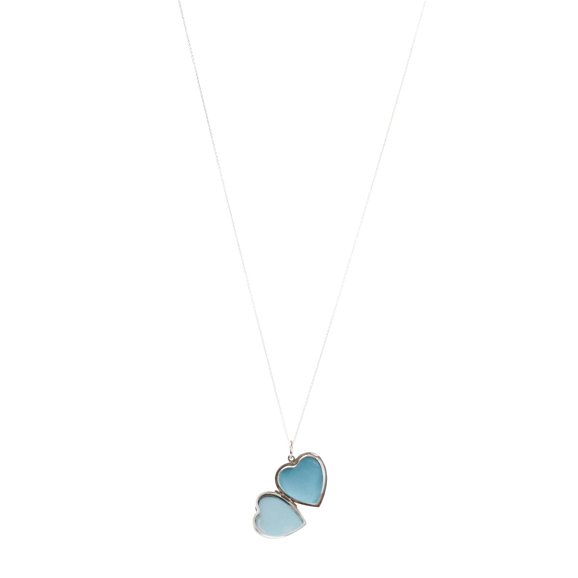 Tiffany & Co. Sterling Silver Heart Locket Pendant Necklace