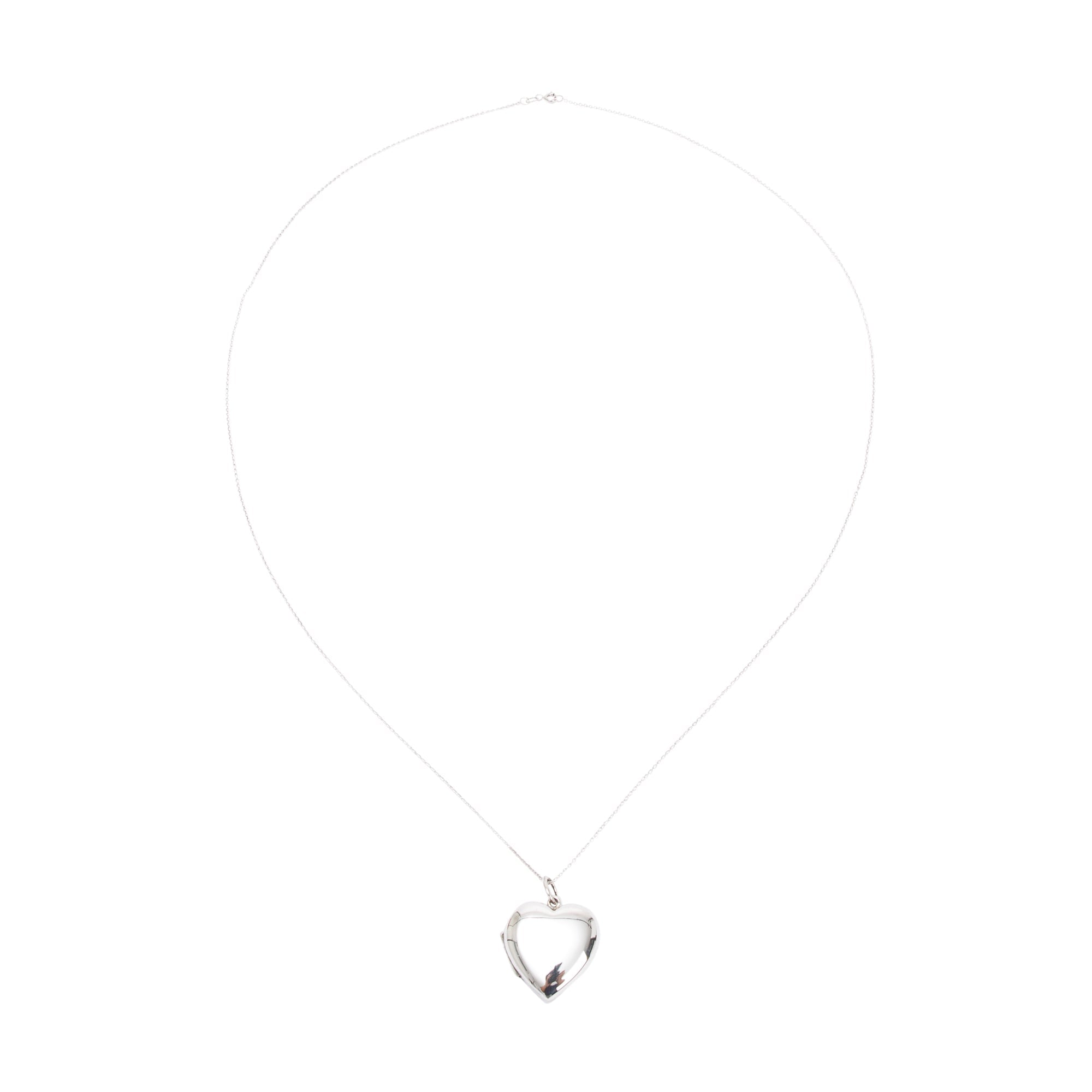Tiffany & Co. Sterling Silver Heart Locket Pendant Necklace