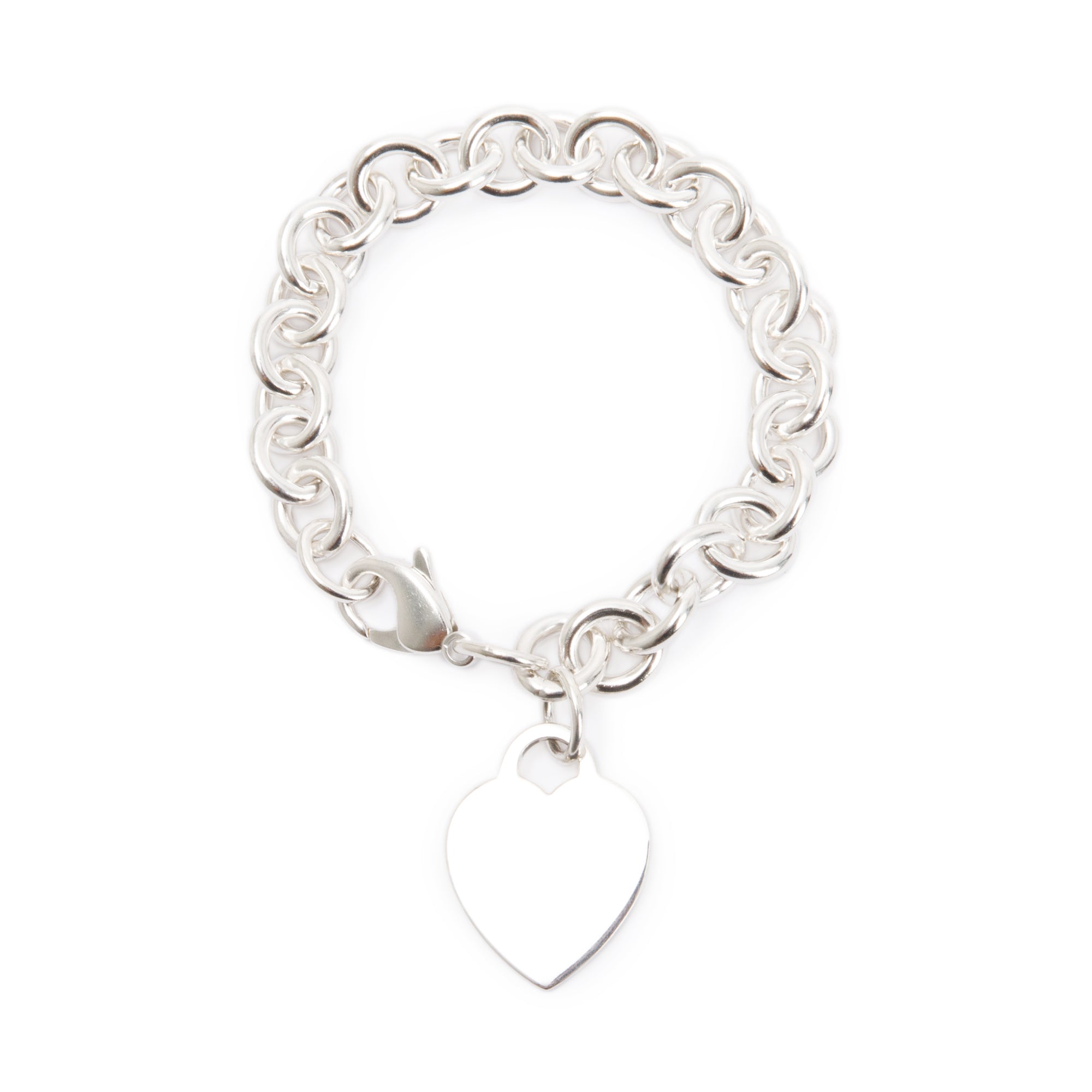 Tiffany & Co. Sterling Silver Heart Tag Charm Bracelet