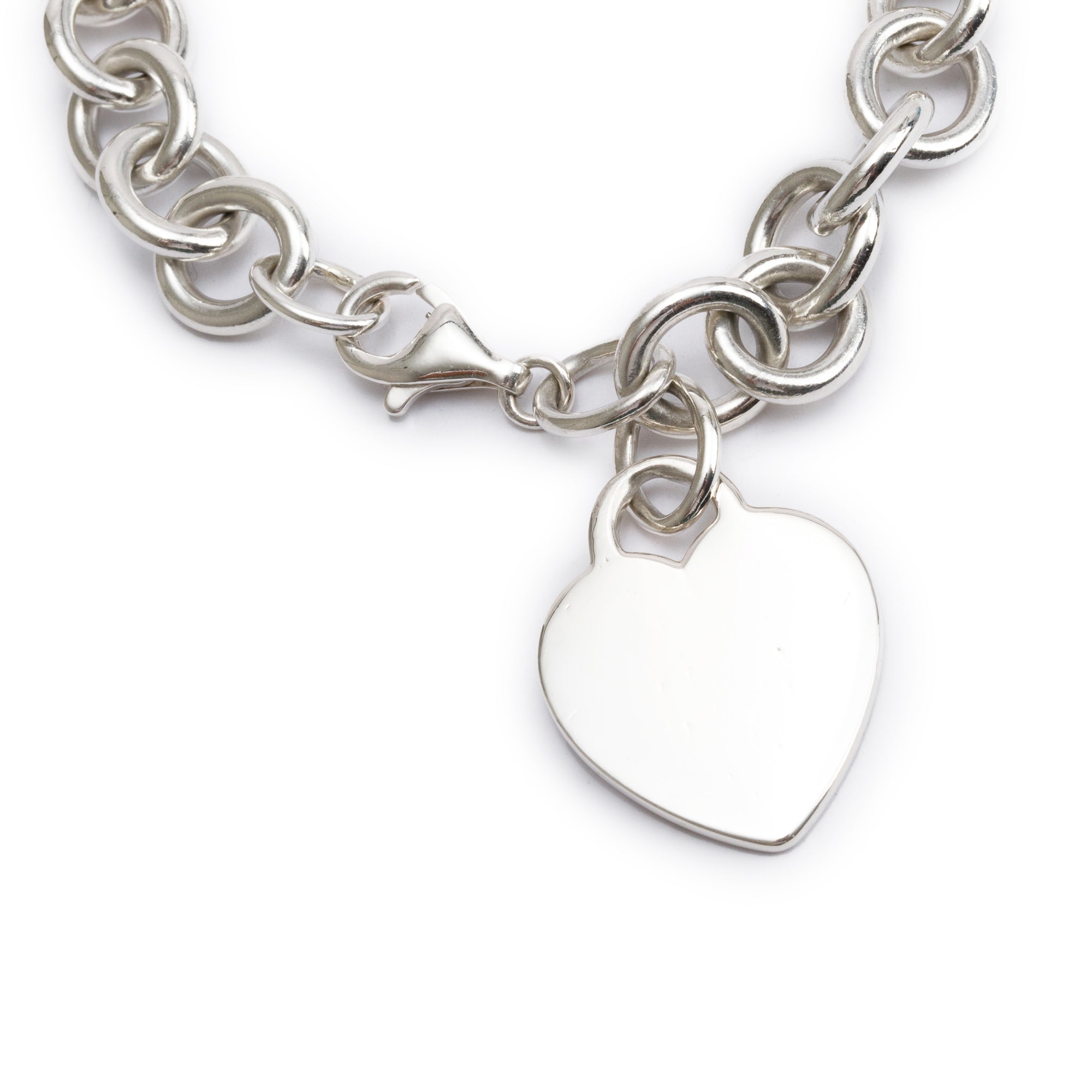 Tiffany & Co. Sterling Silver Heart Tag Charm Bracelet