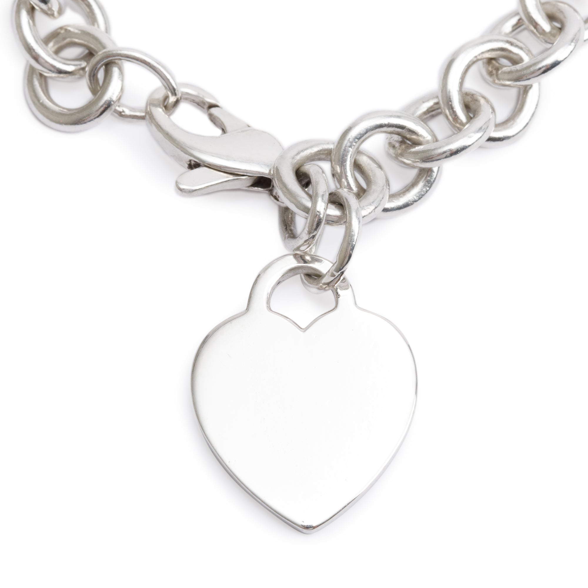 Tiffany & Co. Sterling Silver Heart Tag Charm Bracelet
