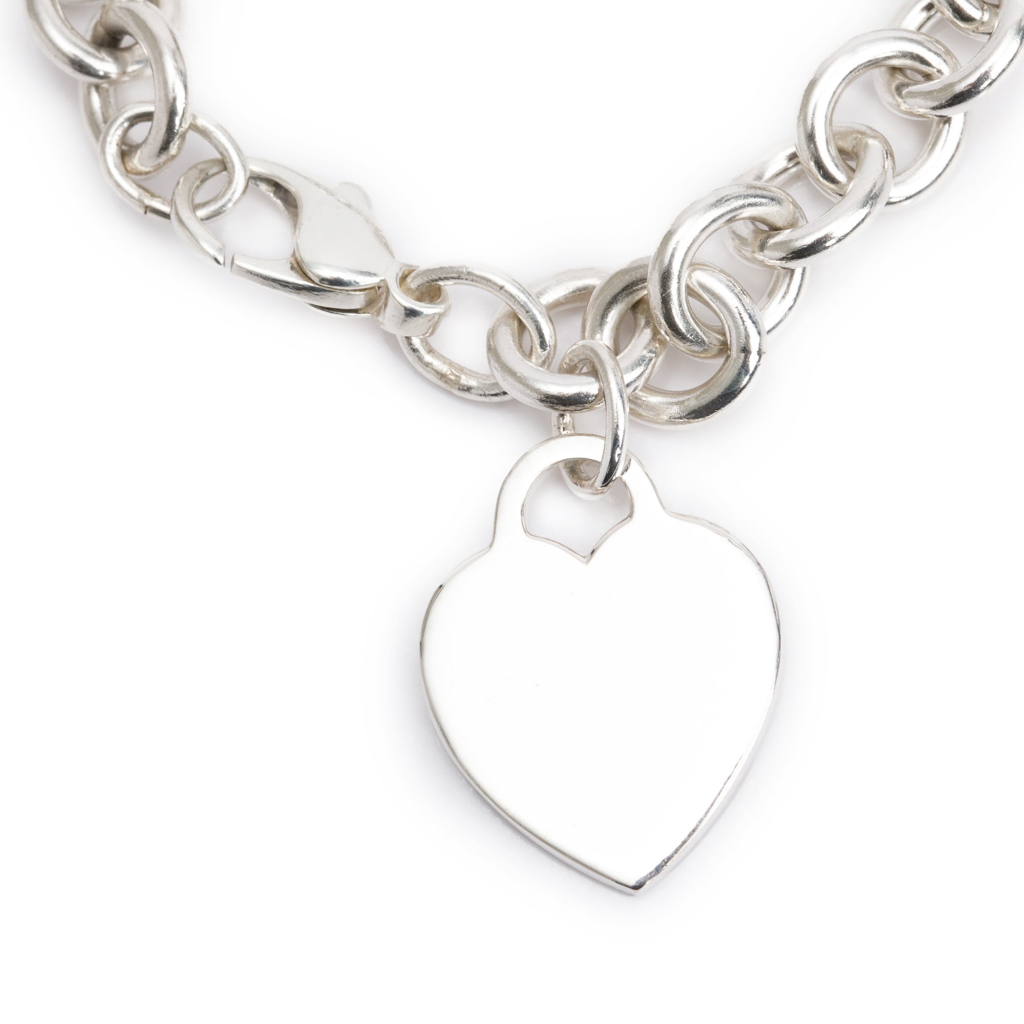 Tiffany & Co. Sterling Silver Heart Tag Charm Bracelet