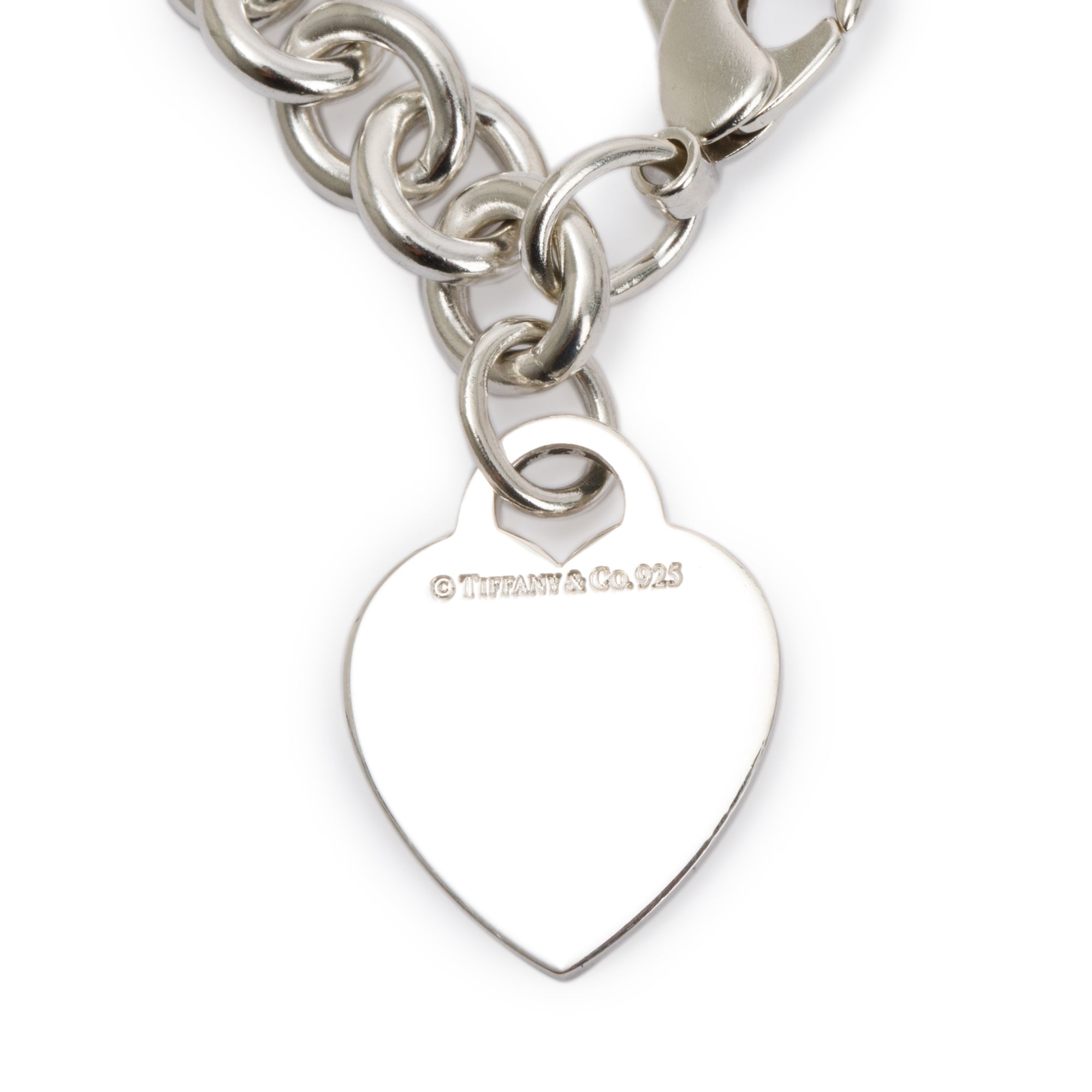 Tiffany & Co. Sterling Silver Heart Tag Charm Bracelet