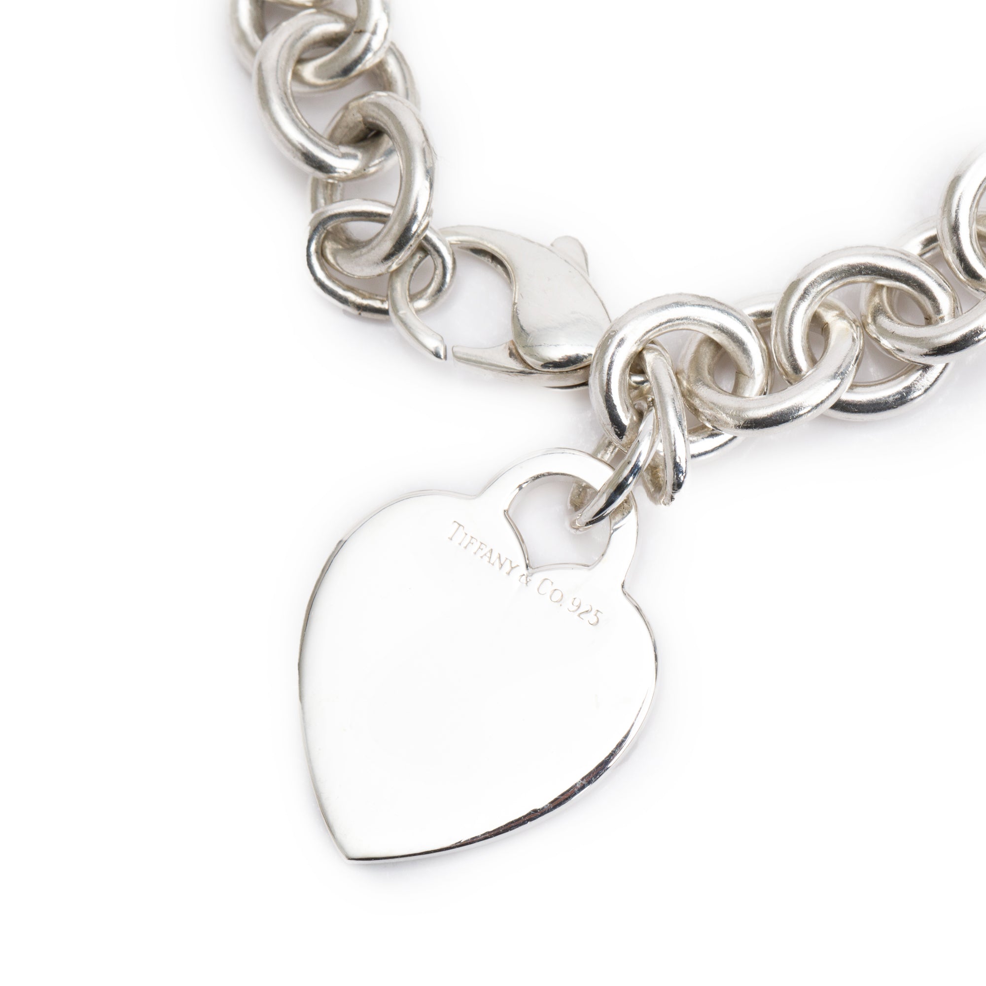 Tiffany & Co. Sterling Silver Heart Tag Charm Bracelet