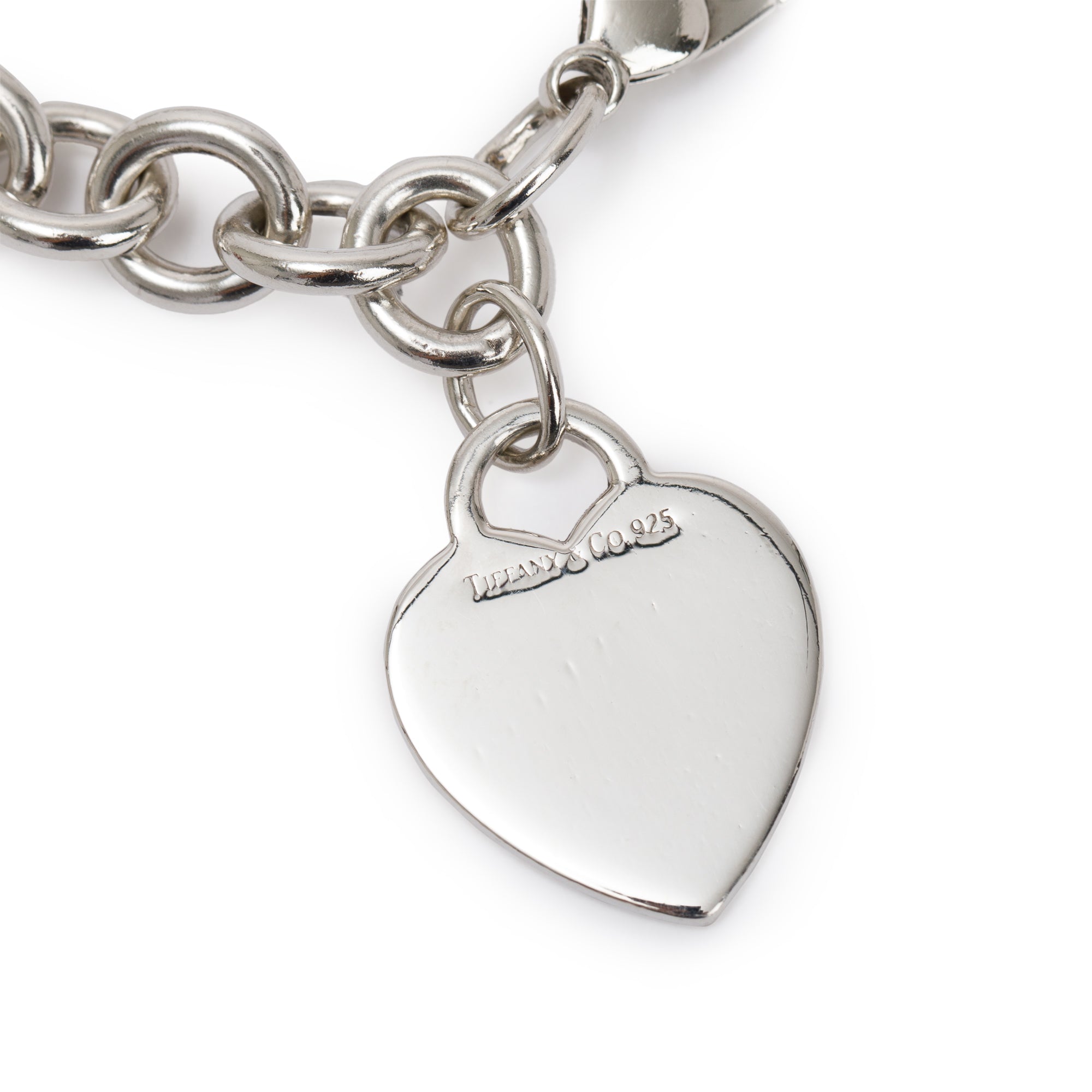 Tiffany & Co. Sterling Silver Heart Tag Charm Bracelet