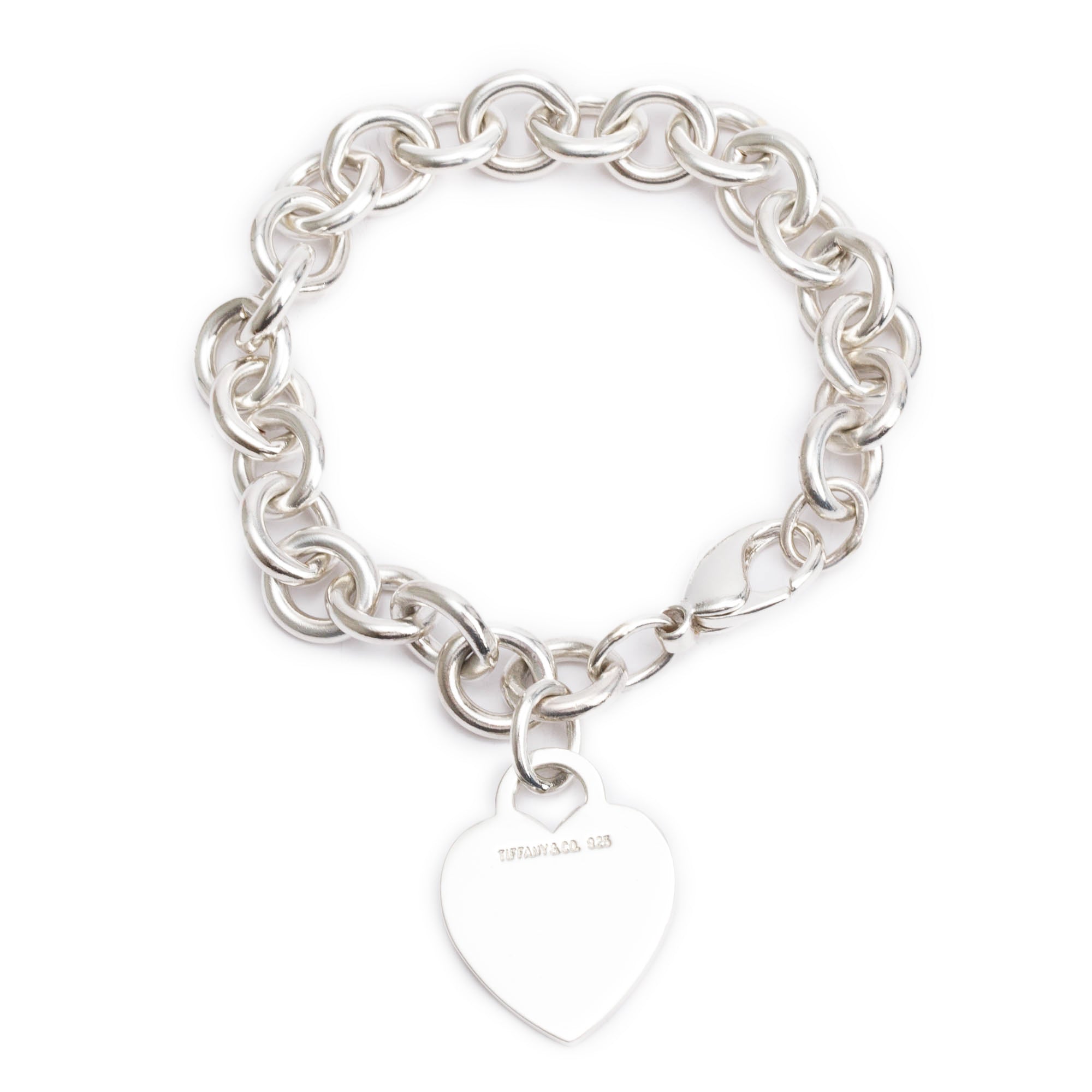 Tiffany & Co. Sterling Silver Heart Tag Charm Bracelet