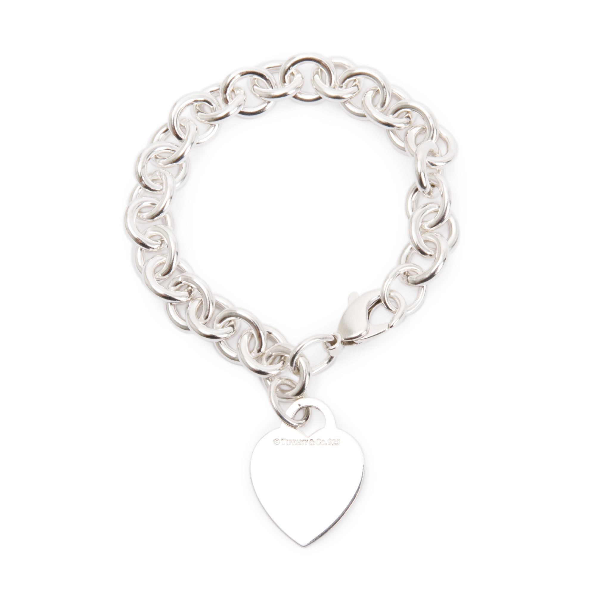 Tiffany & Co. Sterling Silver Heart Tag Charm Bracelet