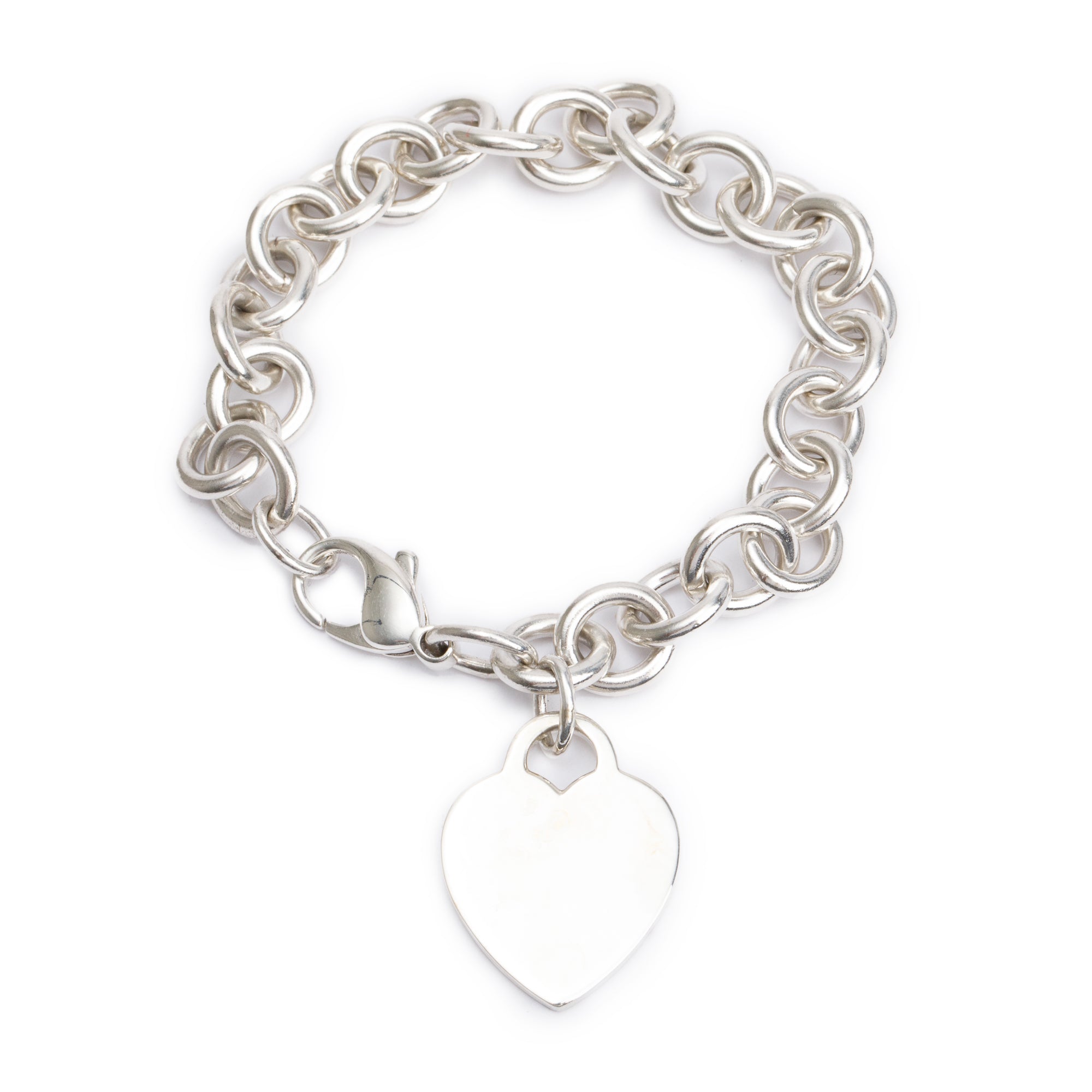 Tiffany & Co. Sterling Silver Heart Tag Charm Bracelet