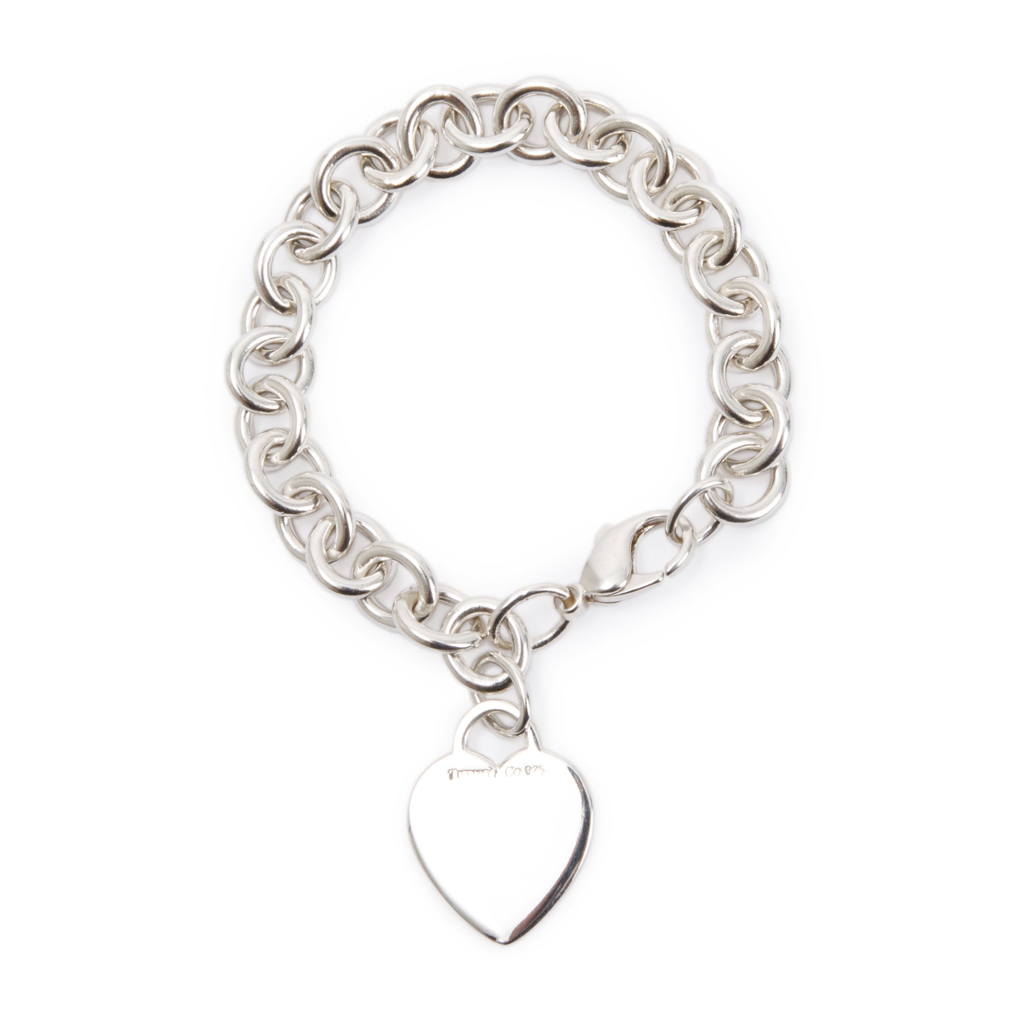 Tiffany & Co. Sterling Silver Heart Tag Charm Bracelet