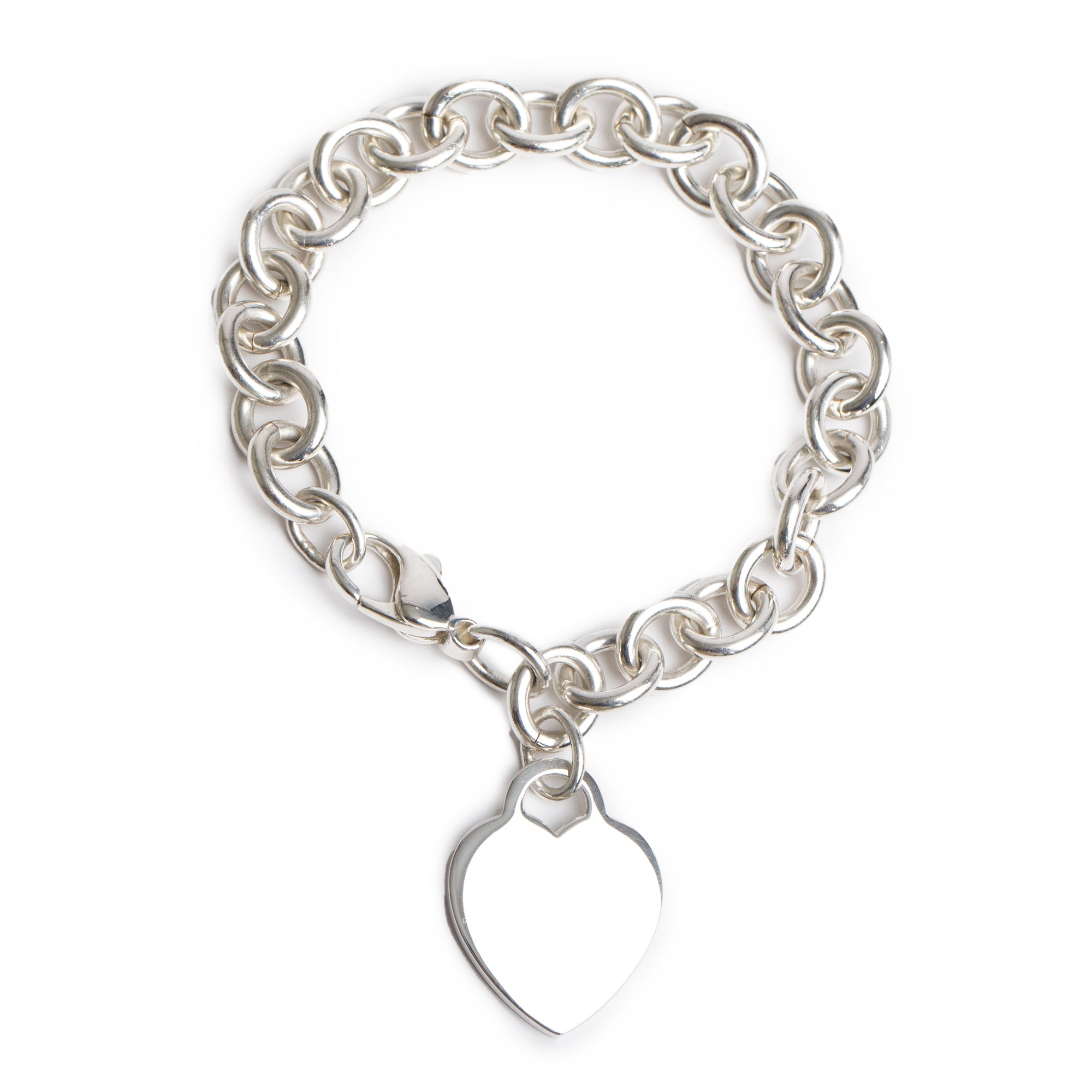 Tiffany & Co. Sterling Silver Heart Tag Charm Bracelet