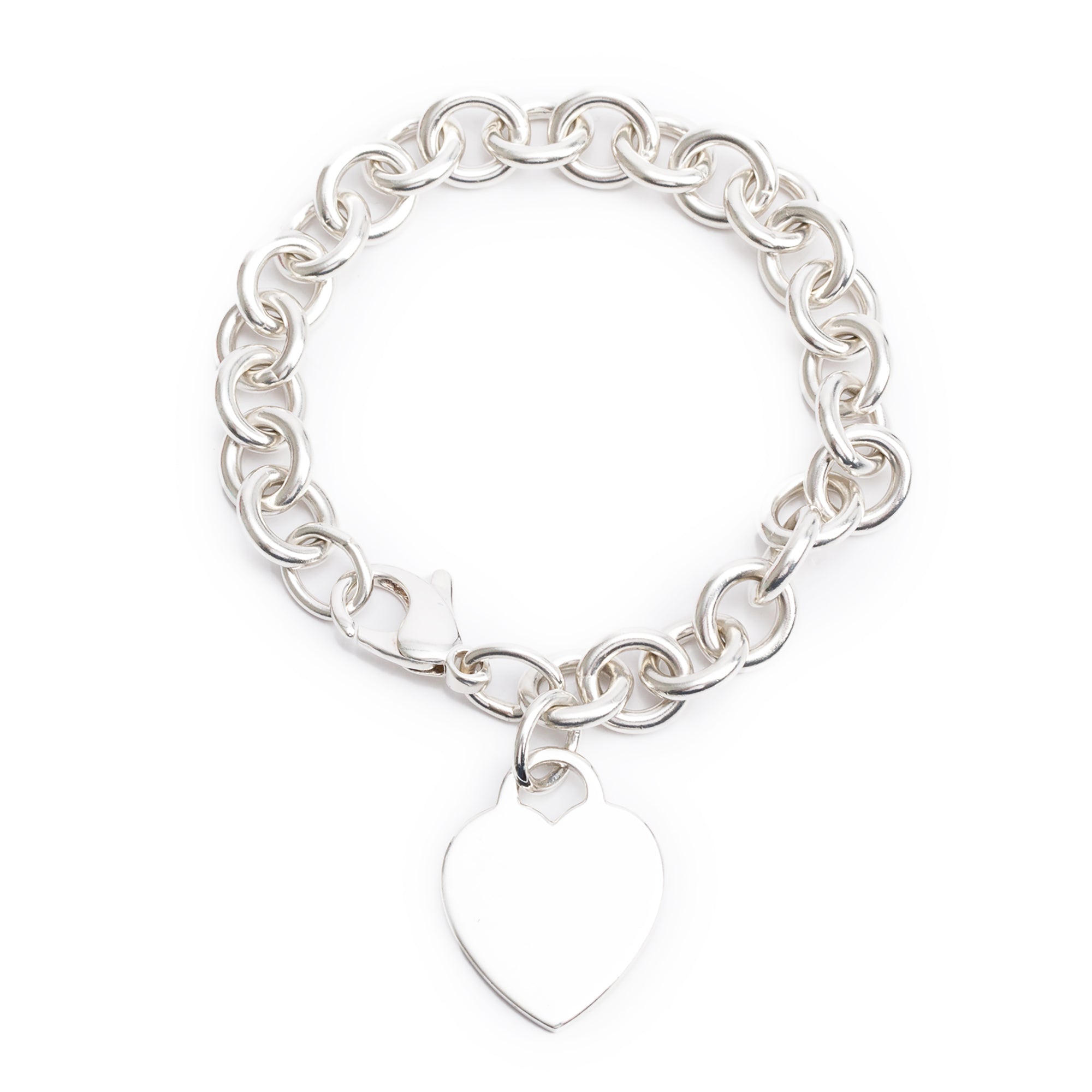 Tiffany & Co. Sterling Silver Heart Tag Charm Bracelet